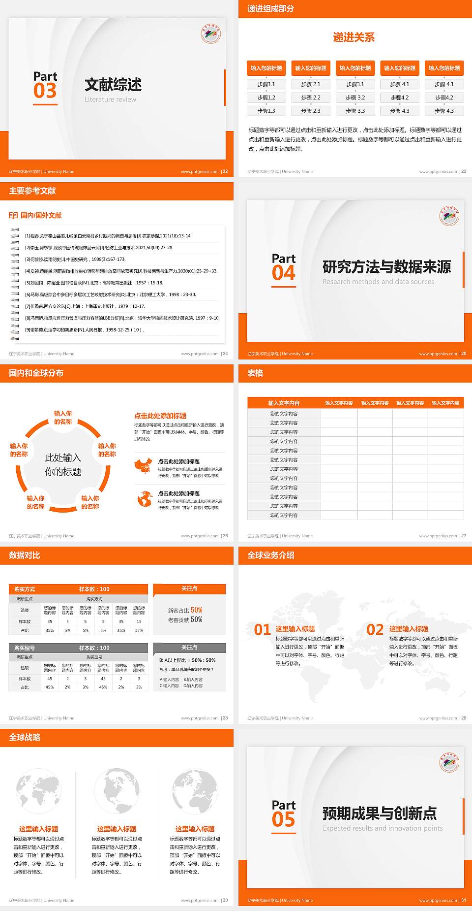 辽宁美术职业学院硕士研究生/本科生毕业论文答辩/开题报告通用PPT模板下载4:3格式幻灯片预览图4