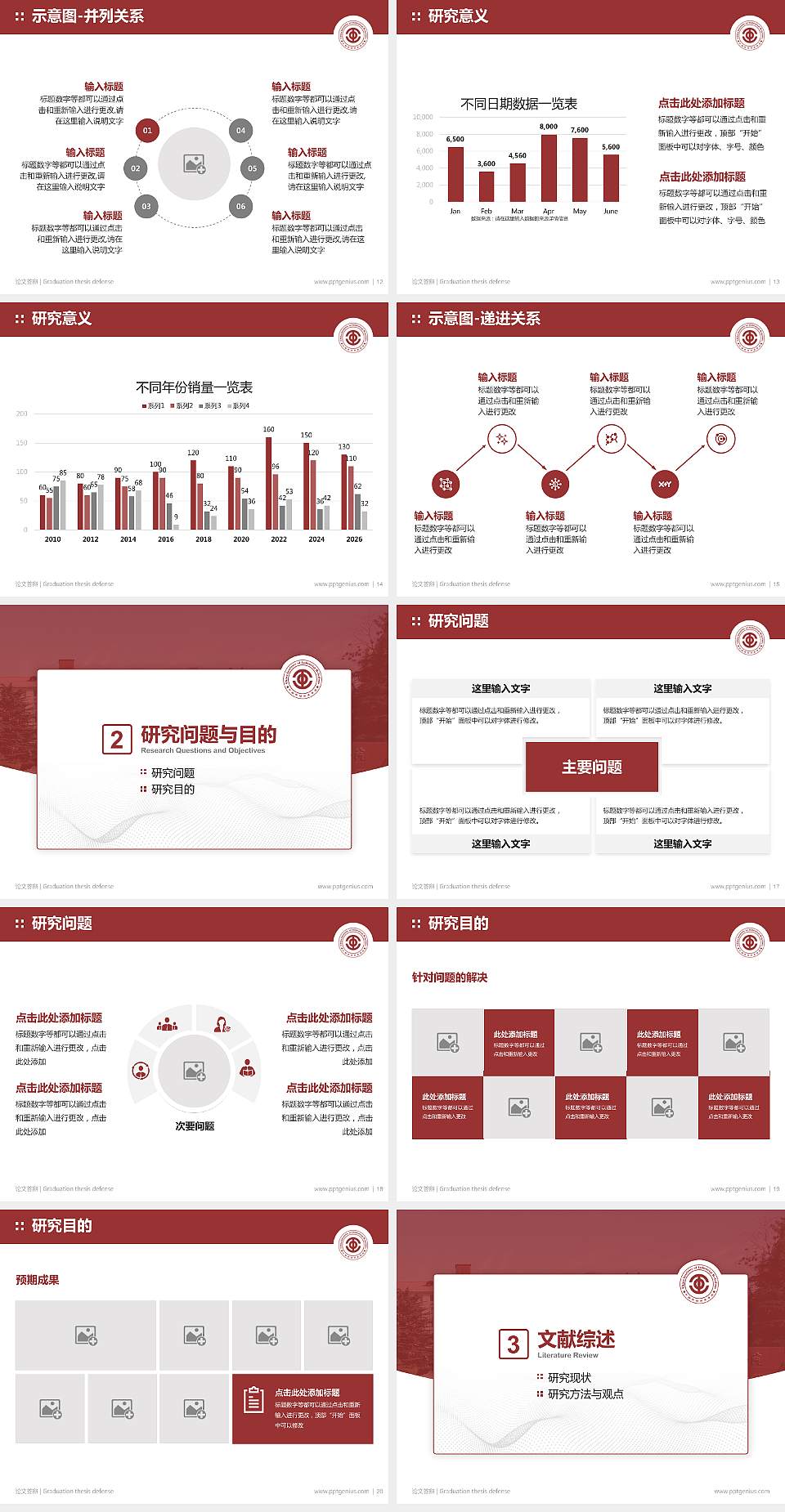 中国劳动关系学院论文答辩标准PPT模板4:3格式幻灯片预览图3