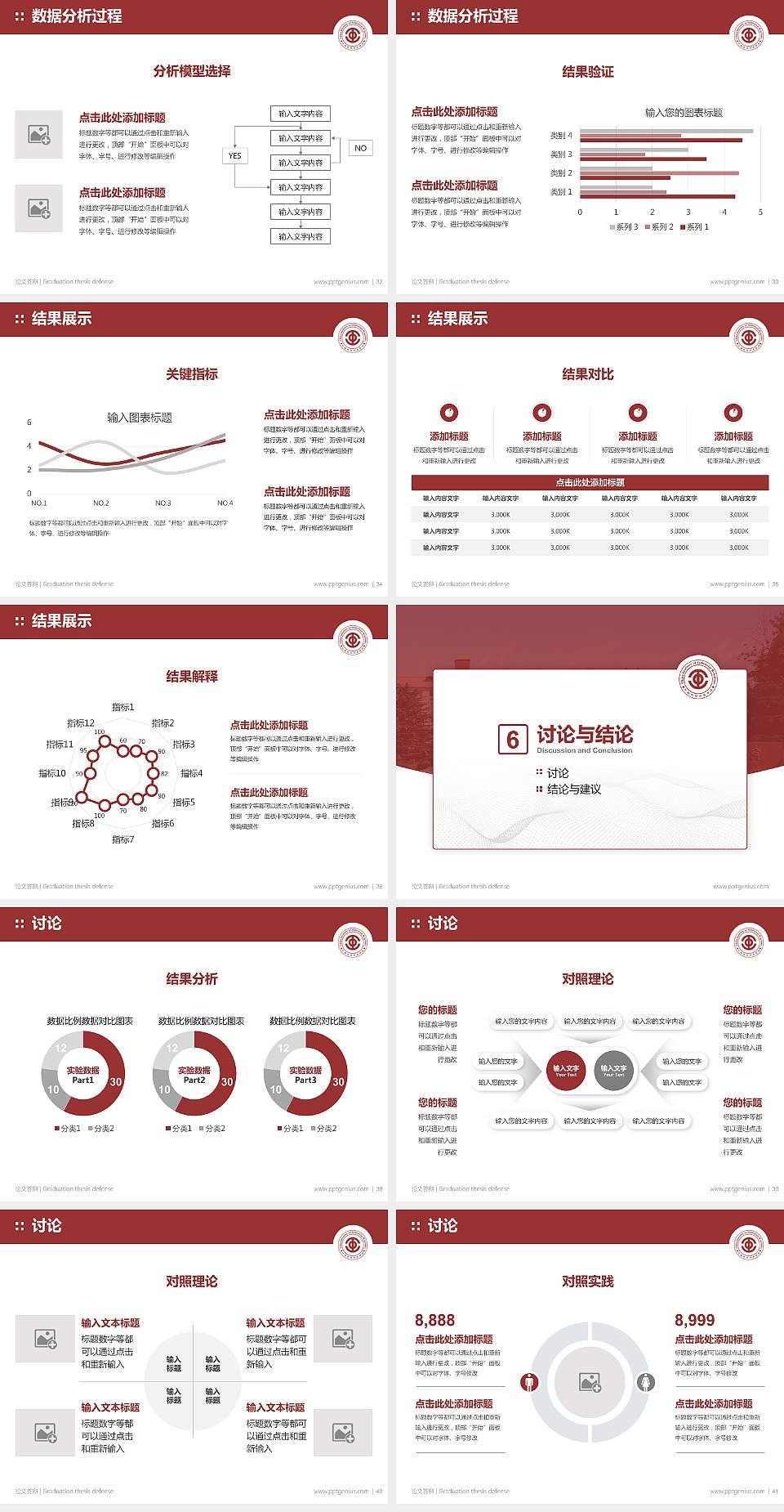 中国劳动关系学院论文答辩标准PPT模板4:3格式幻灯片预览图5