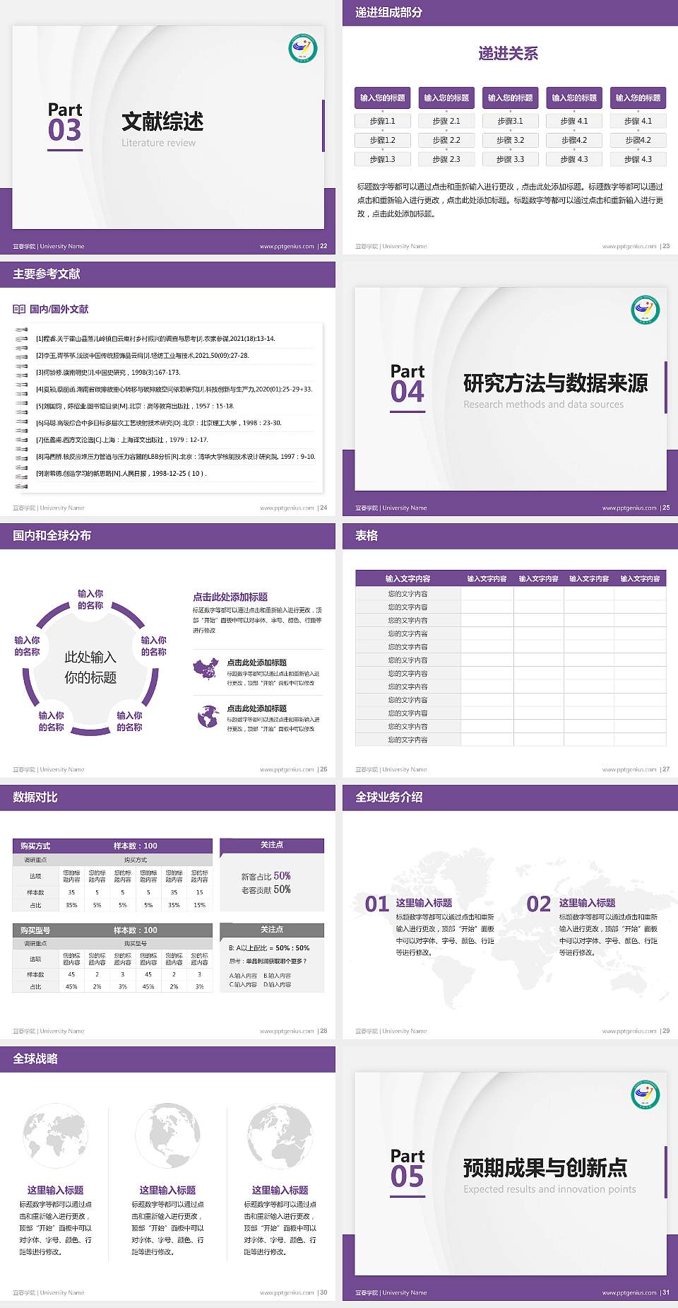 宜春学院硕士研究生/本科生毕业论文答辩/开题报告通用PPT模板下载4:3格式幻灯片预览图4