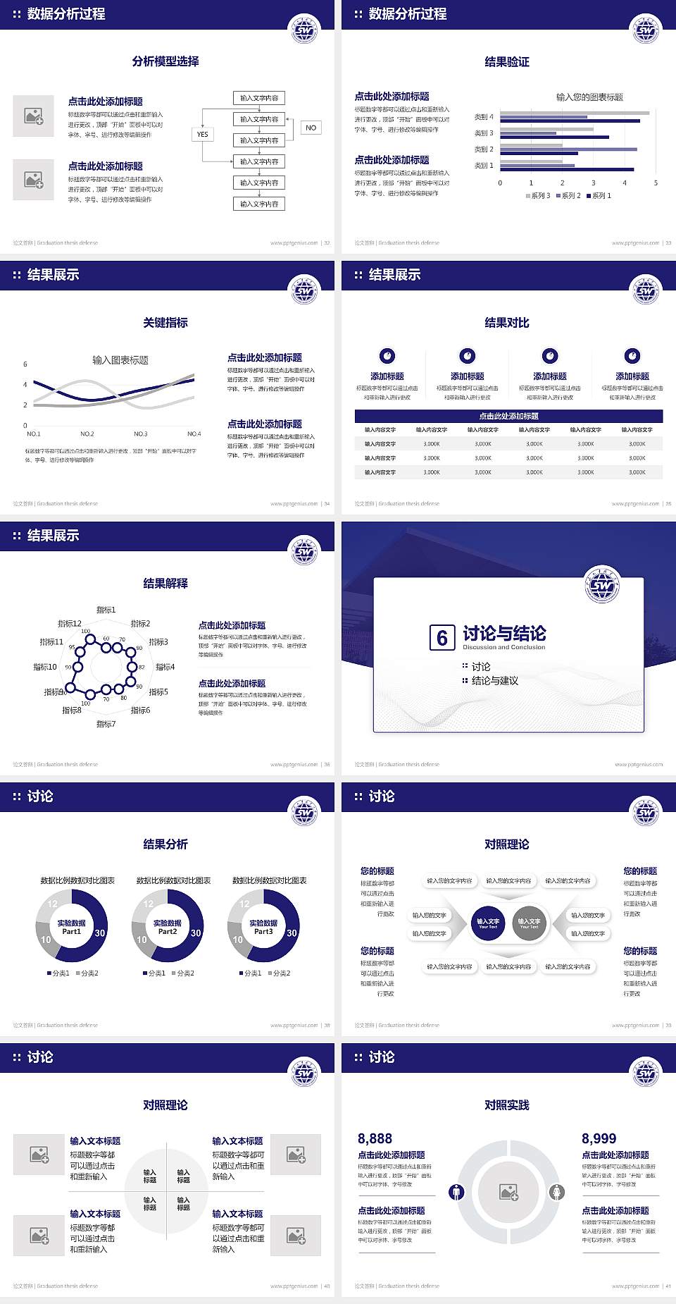 山东外事职业大学论文答辩标准PPT模板4:3格式幻灯片预览图5