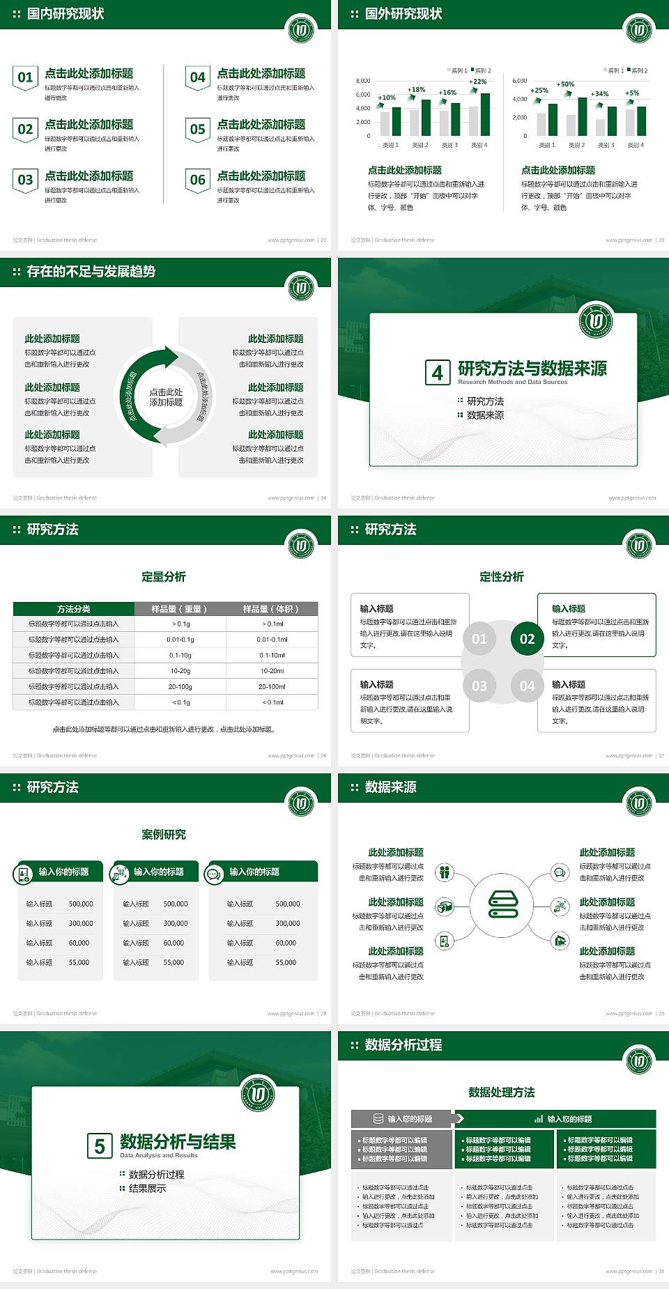 鲁东大学论文答辩标准PPT模板4:3格式幻灯片预览图4