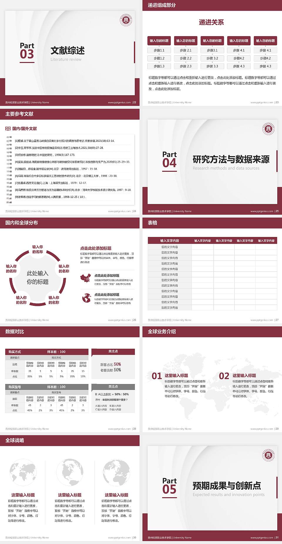 贵州经贸职业技术学院硕士研究生/本科生毕业论文答辩/开题报告通用PPT模板下载4:3格式幻灯片预览图4