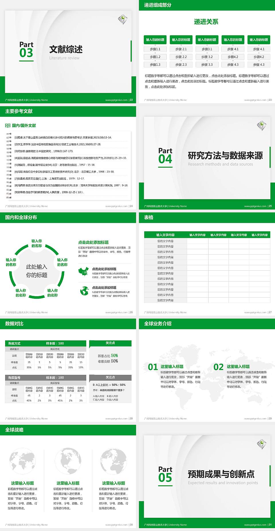广州科技职业技术大学硕士研究生/本科生毕业论文答辩/开题报告通用PPT模板下载4:3格式幻灯片预览图4