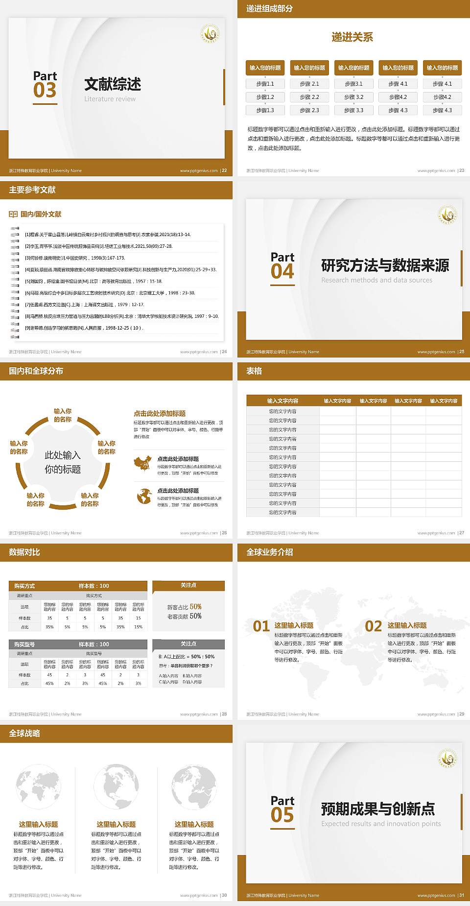浙江特殊教育职业学院硕士研究生/本科生毕业论文答辩/开题报告通用PPT模板下载4:3格式幻灯片预览图4