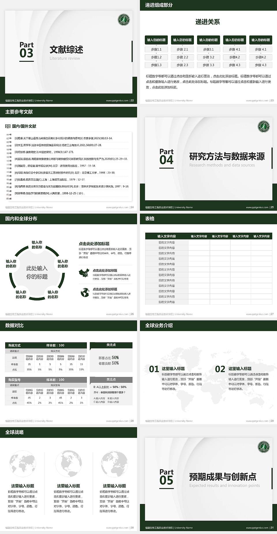 福建生物工程职业技术学院硕士研究生/本科生毕业论文答辩/开题报告通用PPT模板下载4:3格式幻灯片预览图4