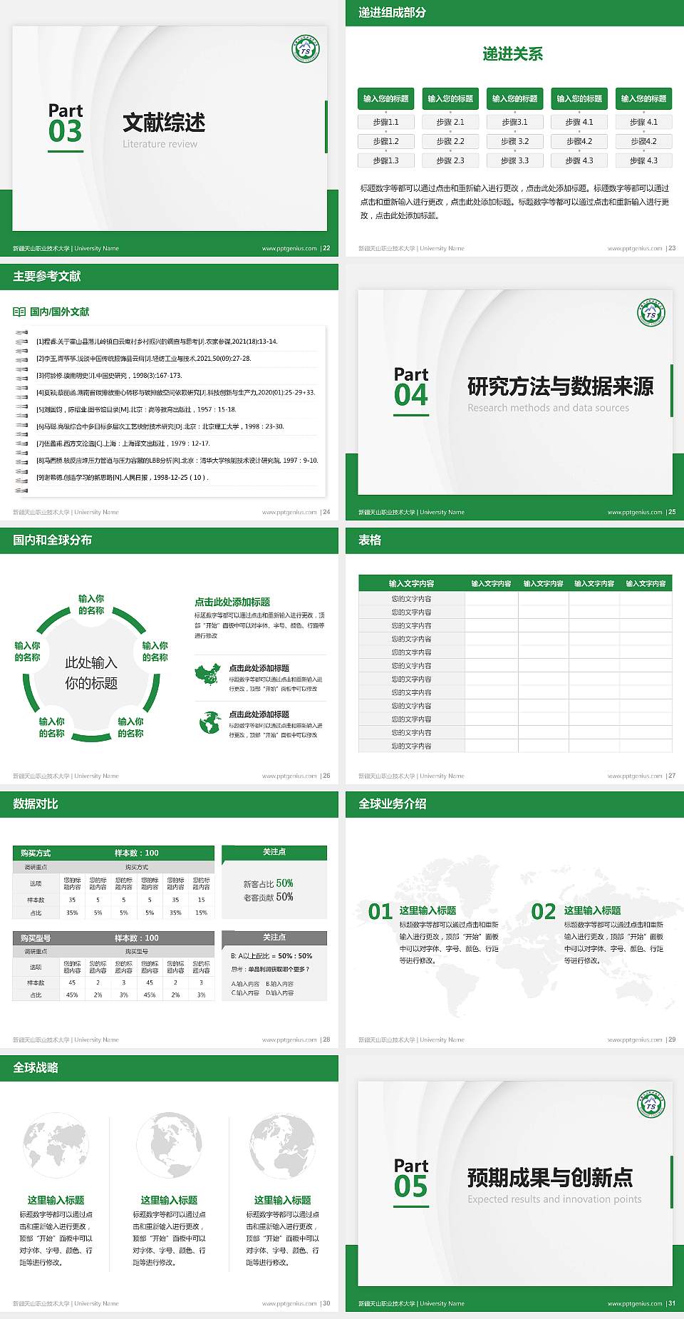 新疆天山职业技术大学硕士研究生/本科生毕业论文答辩/开题报告通用PPT模板下载4:3格式幻灯片预览图4