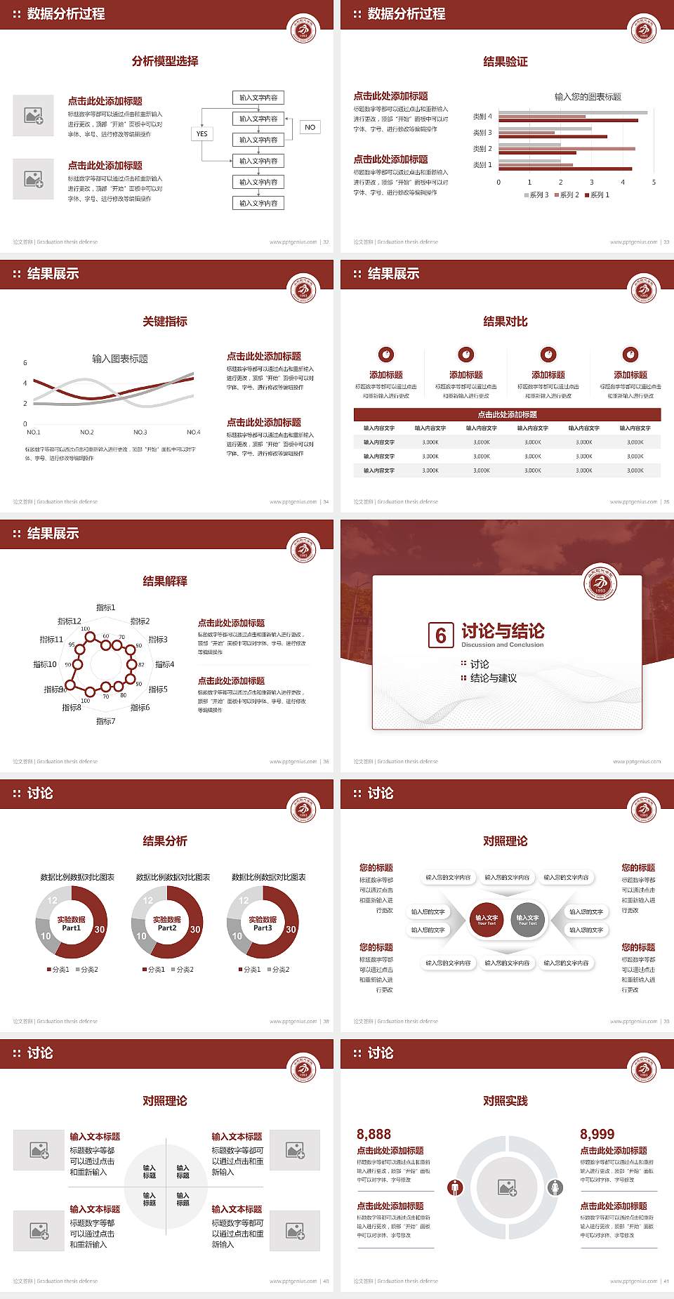 山东现代学院论文答辩标准PPT模板4:3格式幻灯片预览图5