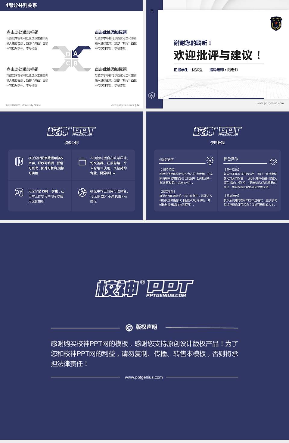 海军勤务学院硕士研究生/本科生毕业论文答辩/开题报告通用PPT模板下载4:3格式幻灯片预览图5