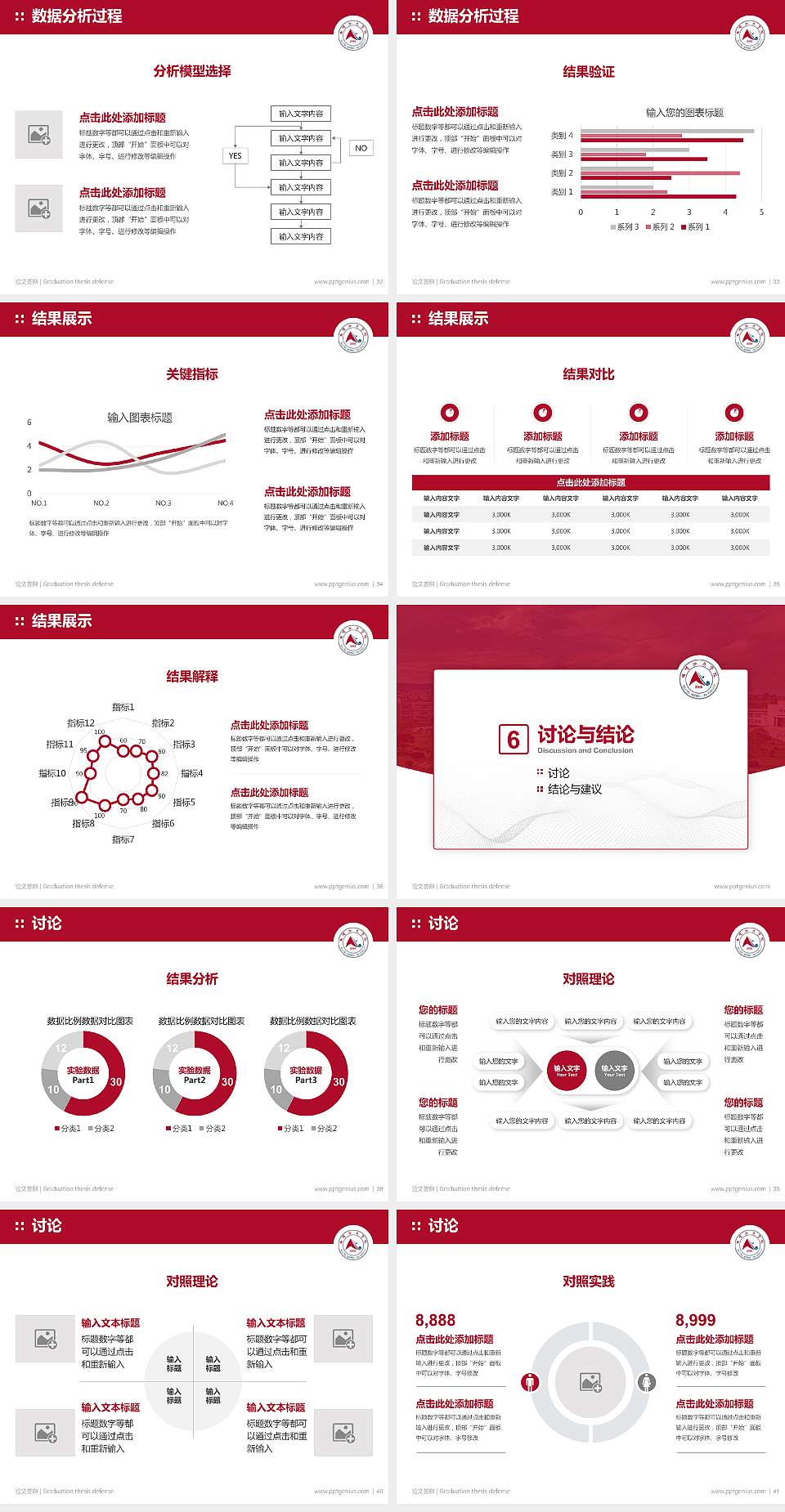 曲靖师范学院论文答辩标准PPT模板4:3格式幻灯片预览图5