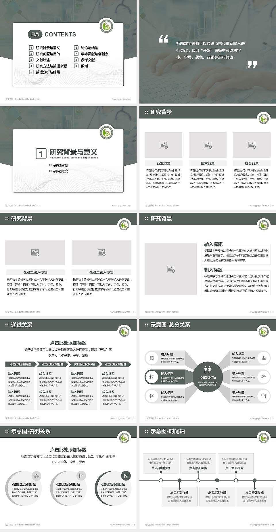 四川中医药高等专科学校论文答辩标准PPT模板4:3格式幻灯片预览图2