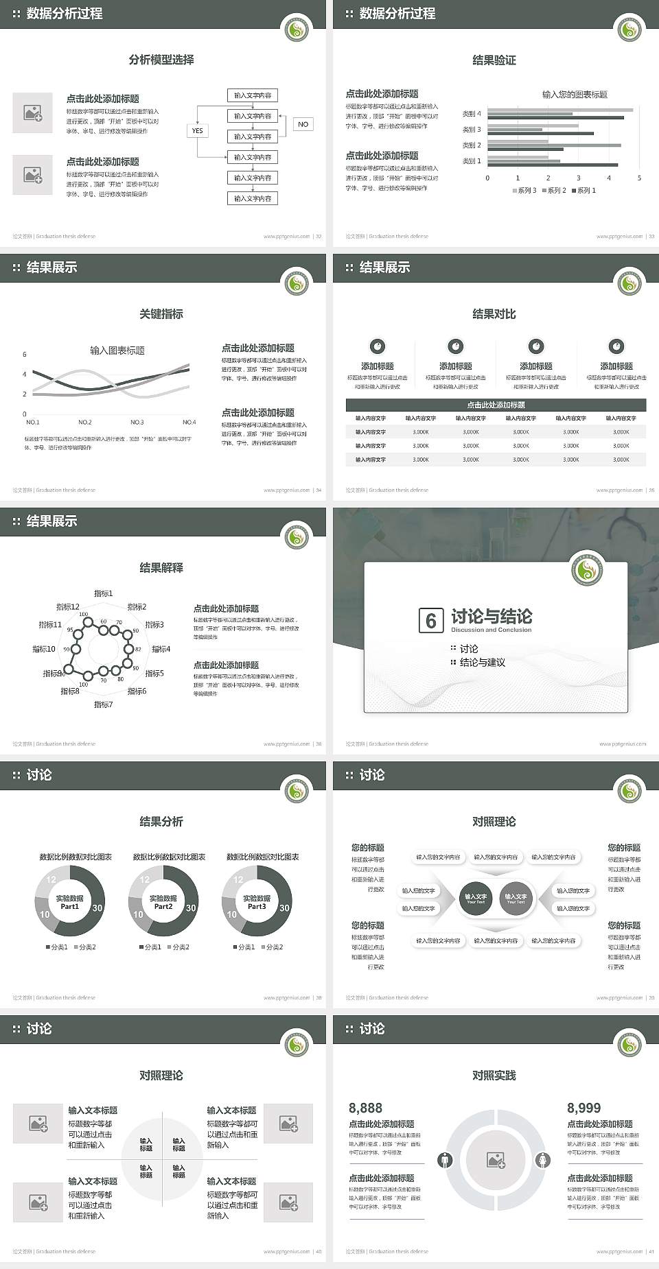 四川中医药高等专科学校论文答辩标准PPT模板4:3格式幻灯片预览图5