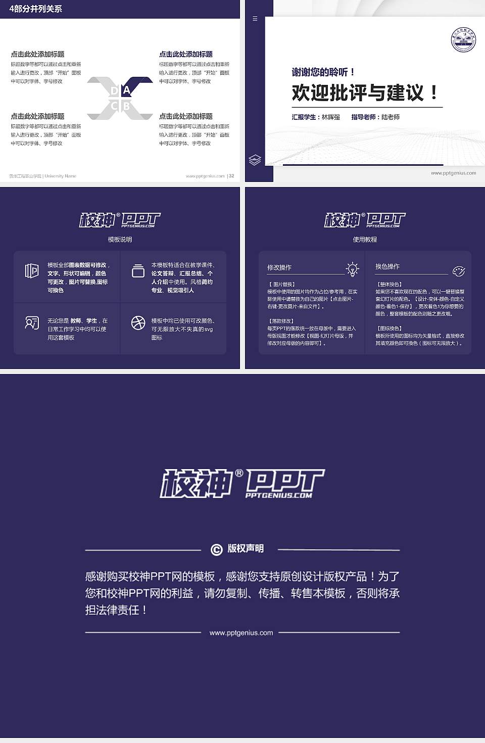 贵州工程职业学院硕士研究生/本科生毕业论文答辩/开题报告通用PPT模板下载4:3格式幻灯片预览图5