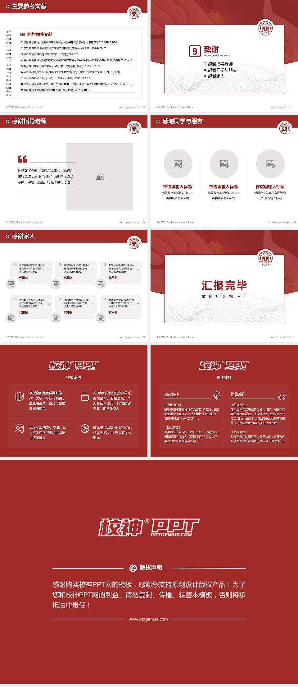 四川商务职业学院论文答辩标准PPT模板4:3格式幻灯片预览图7