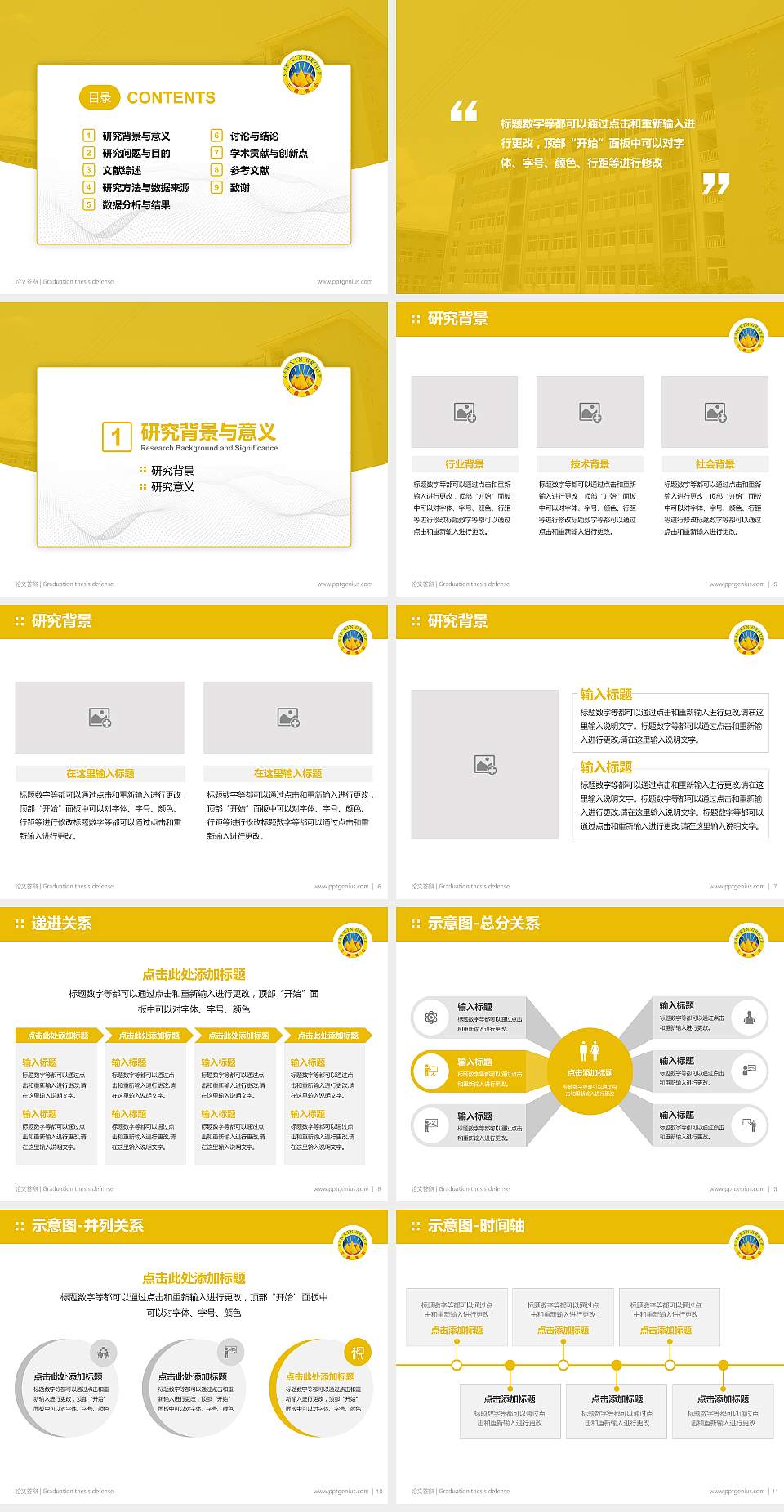 云南三鑫职业技术学院论文答辩标准PPT模板4:3格式幻灯片预览图2