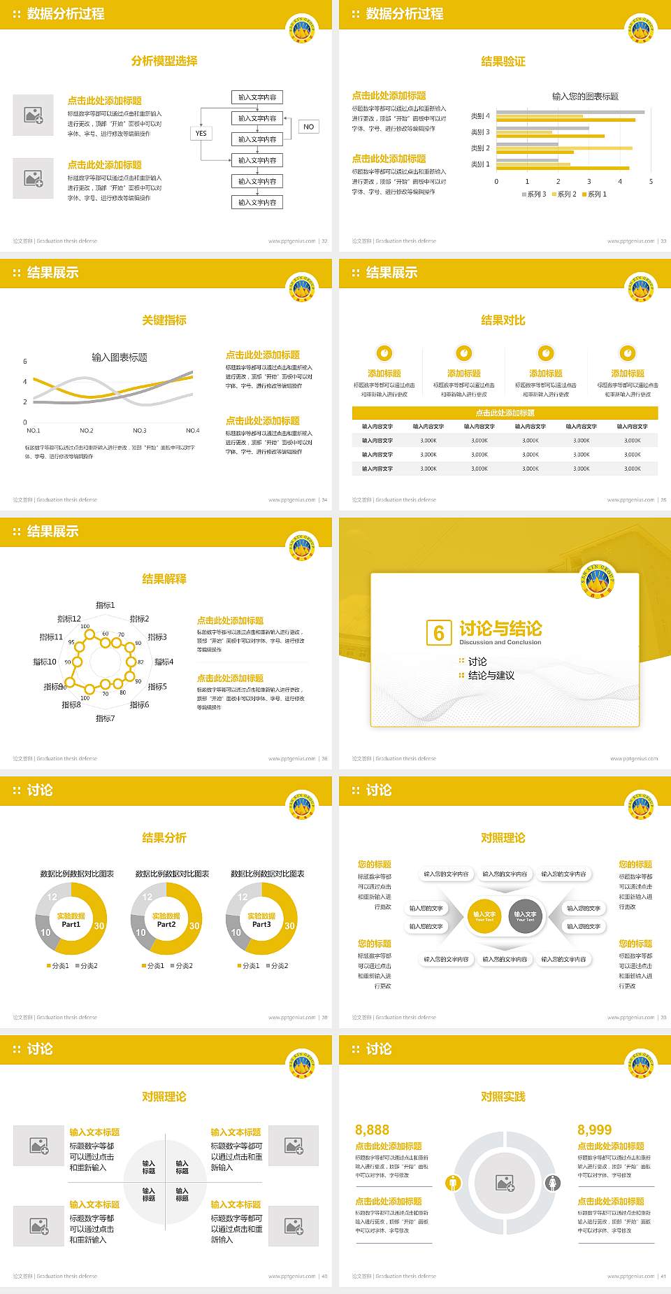 云南三鑫职业技术学院论文答辩标准PPT模板4:3格式幻灯片预览图5