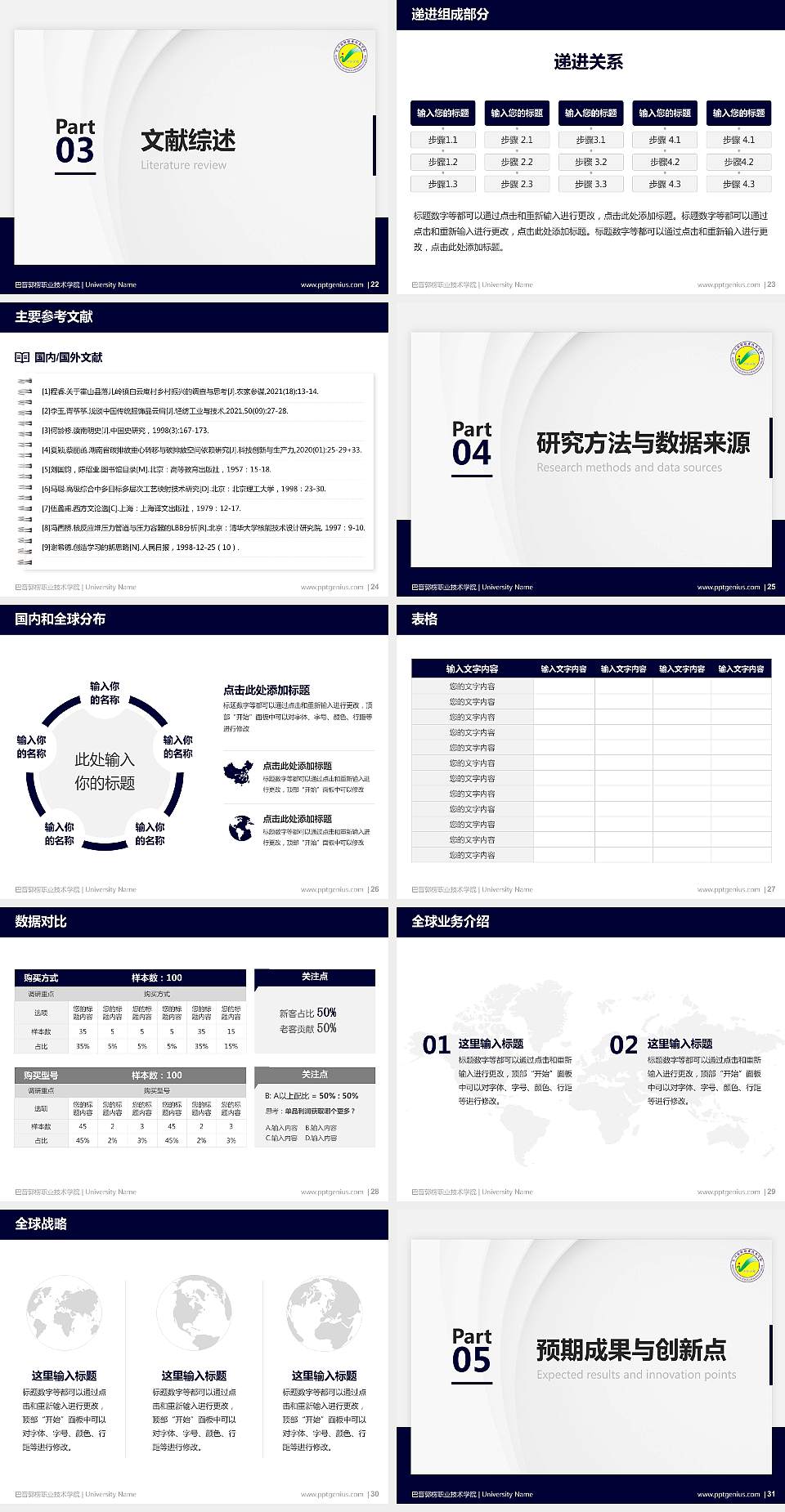 巴音郭楞职业技术学院硕士研究生/本科生毕业论文答辩/开题报告通用PPT模板下载4:3格式幻灯片预览图4