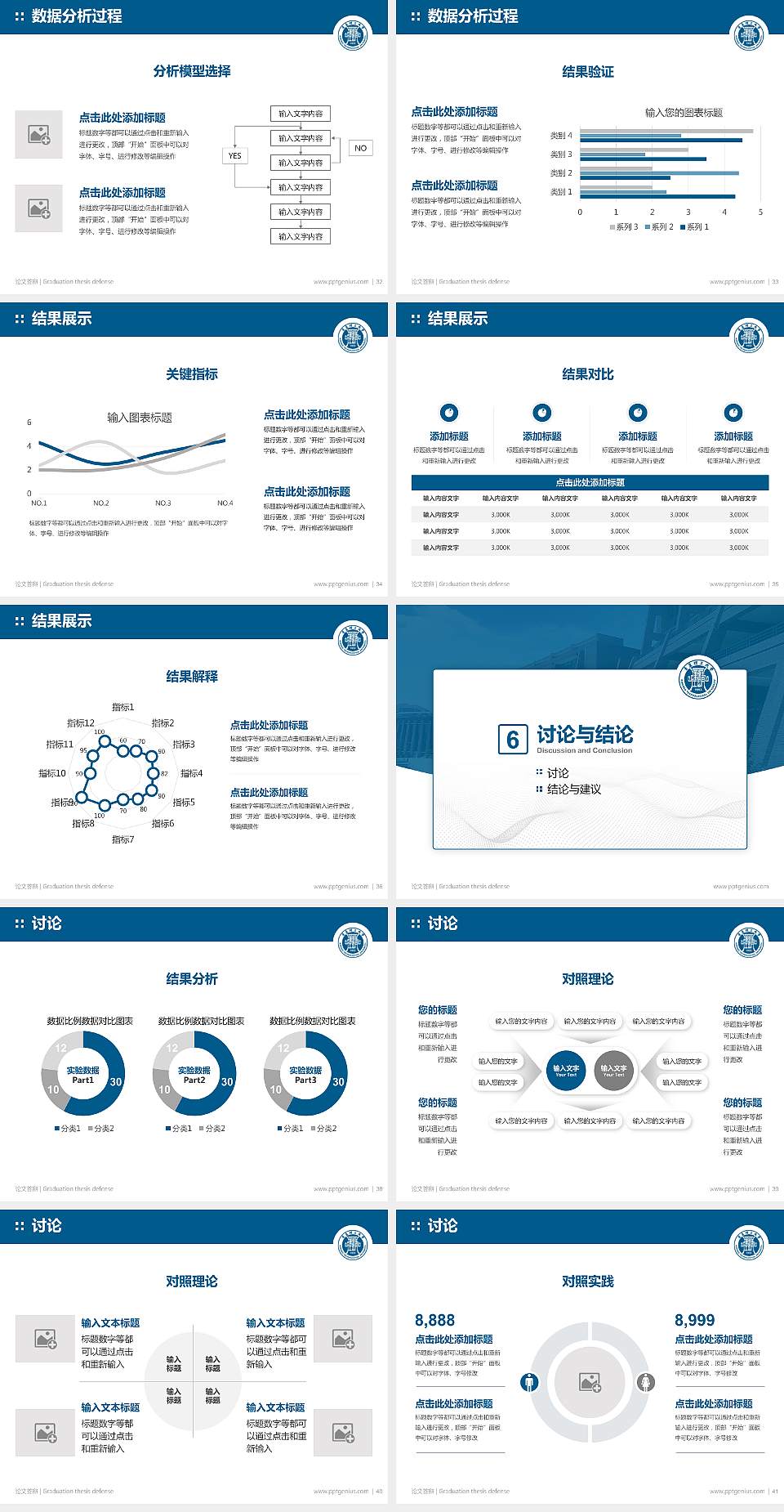 青岛理工大学论文答辩标准PPT模板4:3格式幻灯片预览图5