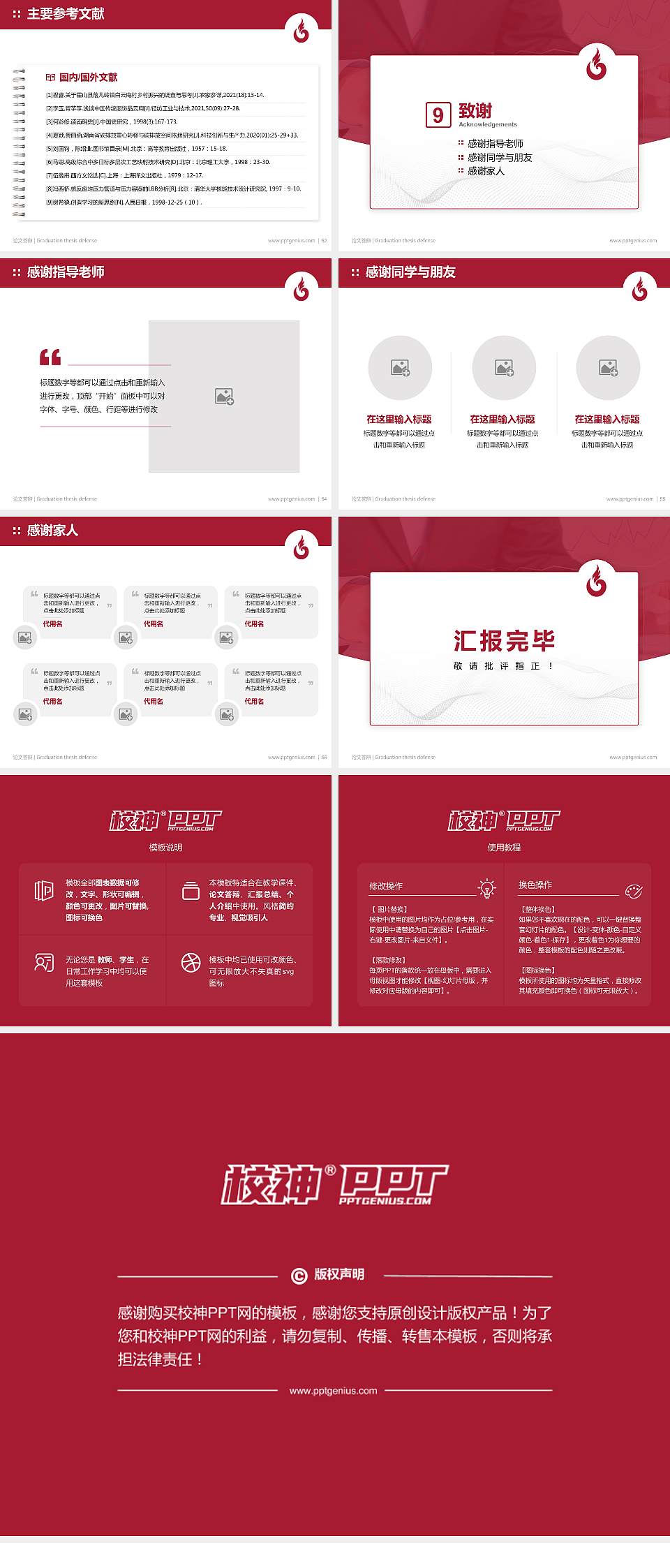 四川工商职业技术学院论文答辩标准PPT模板4:3格式幻灯片预览图7