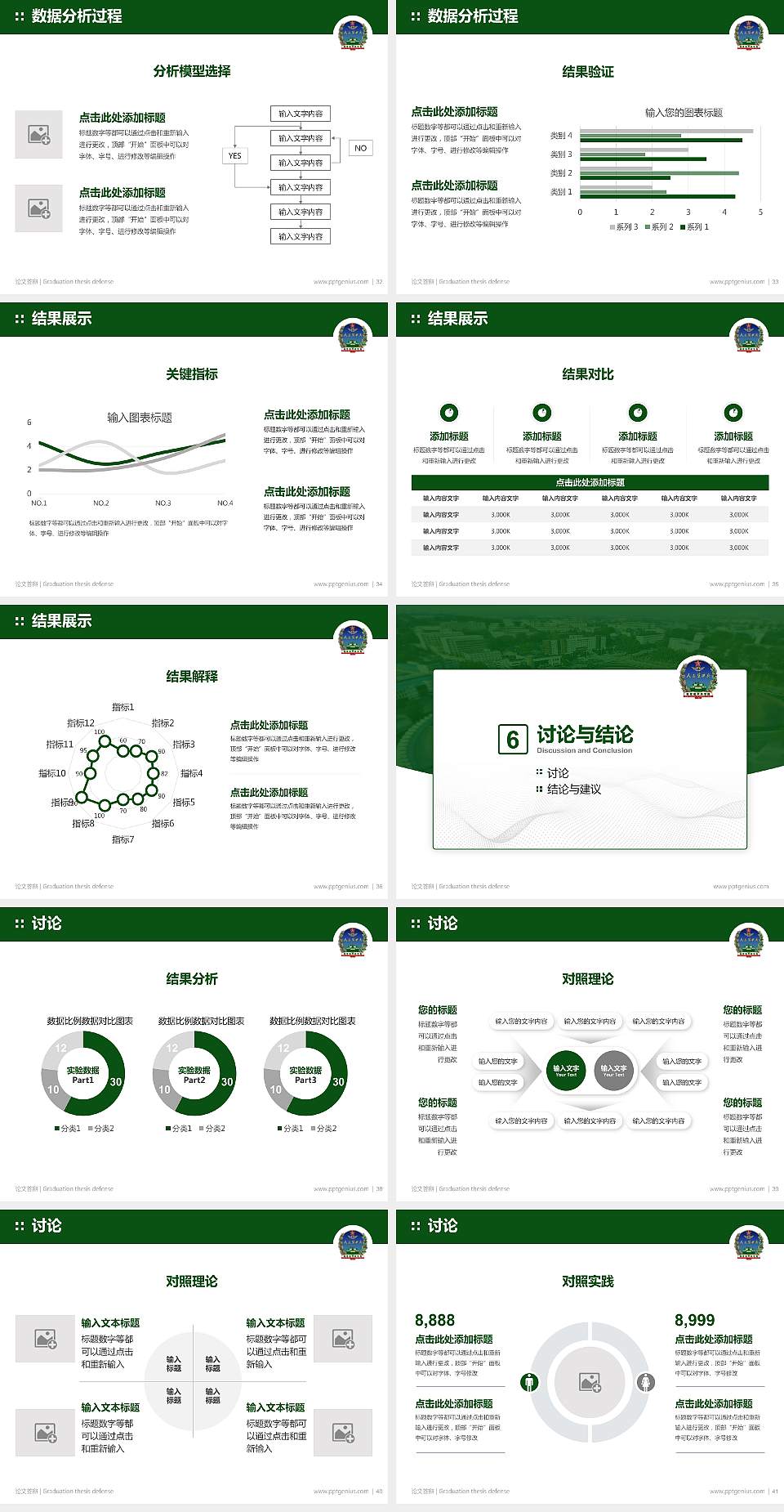 解放军装甲兵技术学院论文答辩标准PPT模板4:3格式幻灯片预览图5