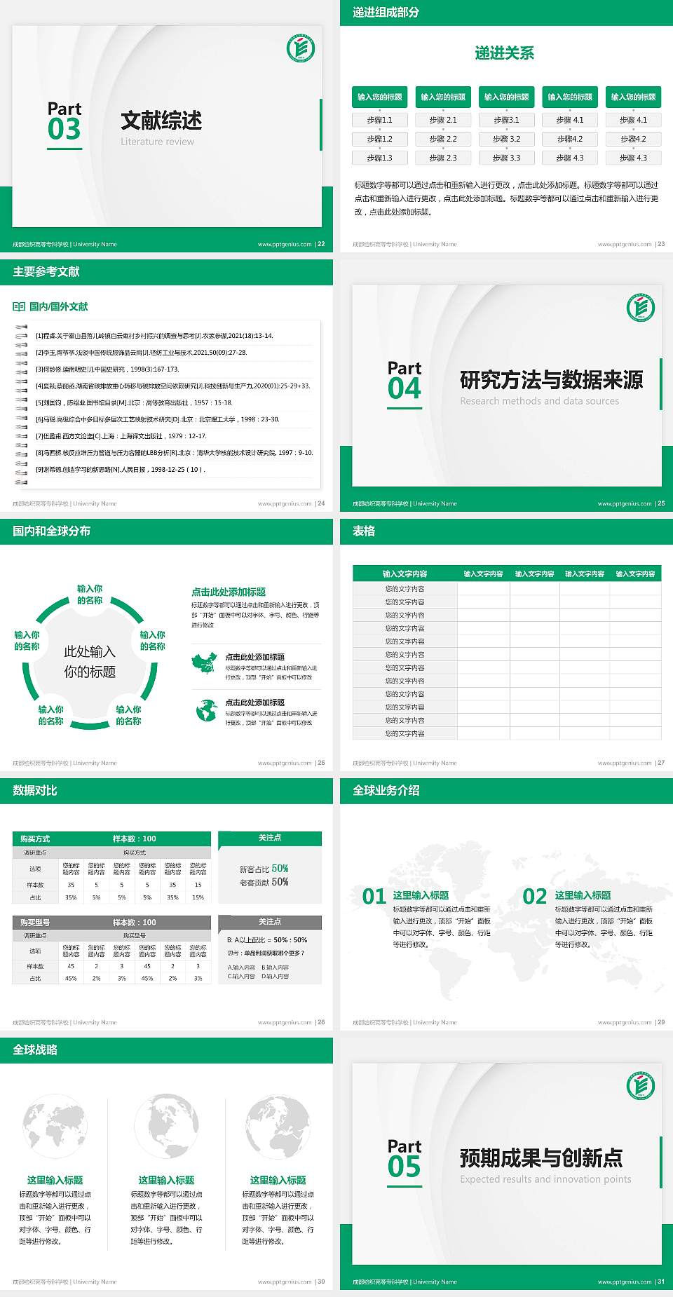 成都纺织高等专科学校硕士研究生/本科生毕业论文答辩/开题报告通用PPT模板下载4:3格式幻灯片预览图4