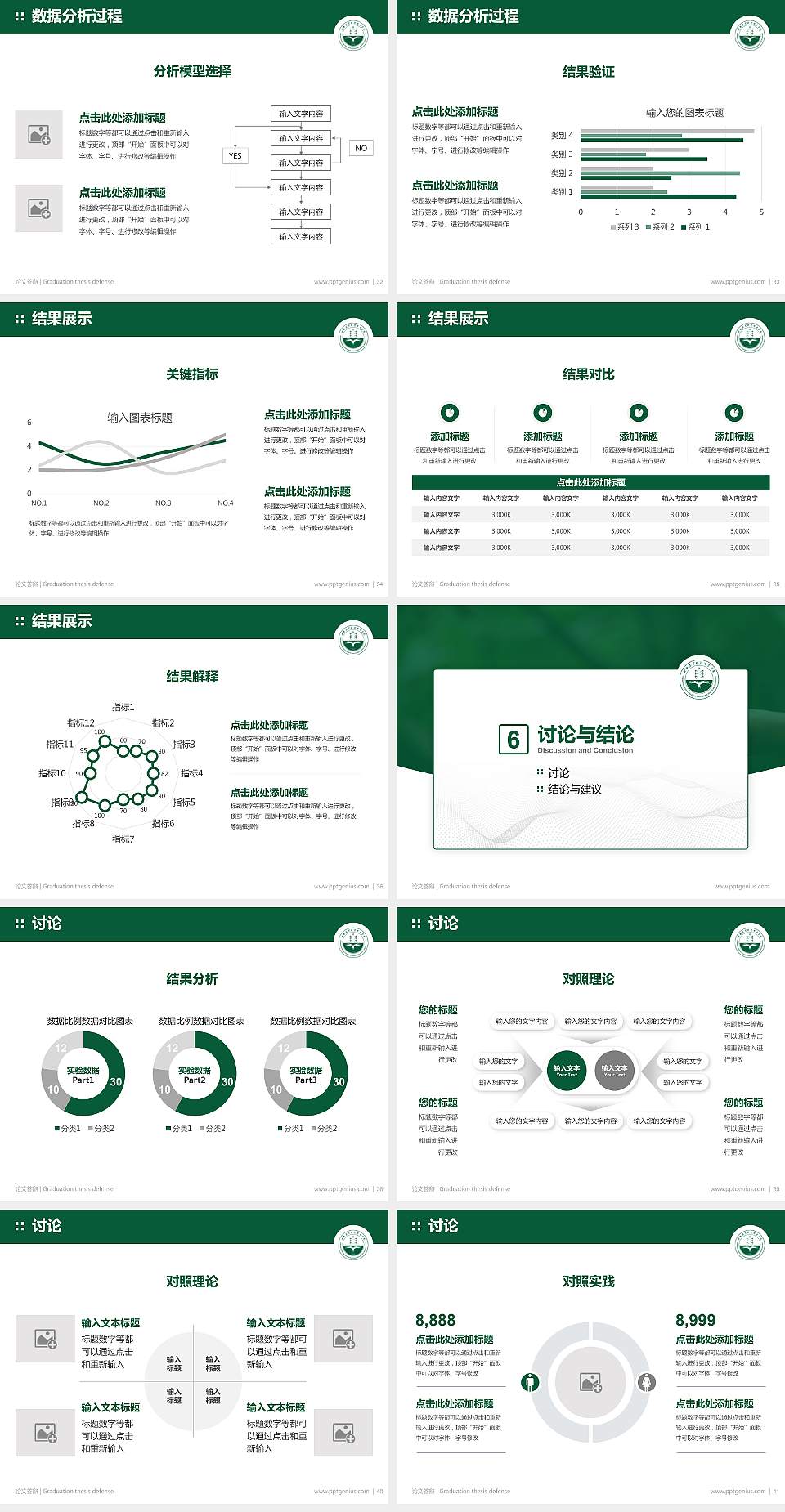 成都农业科技职业学院论文答辩标准PPT模板4:3格式幻灯片预览图5