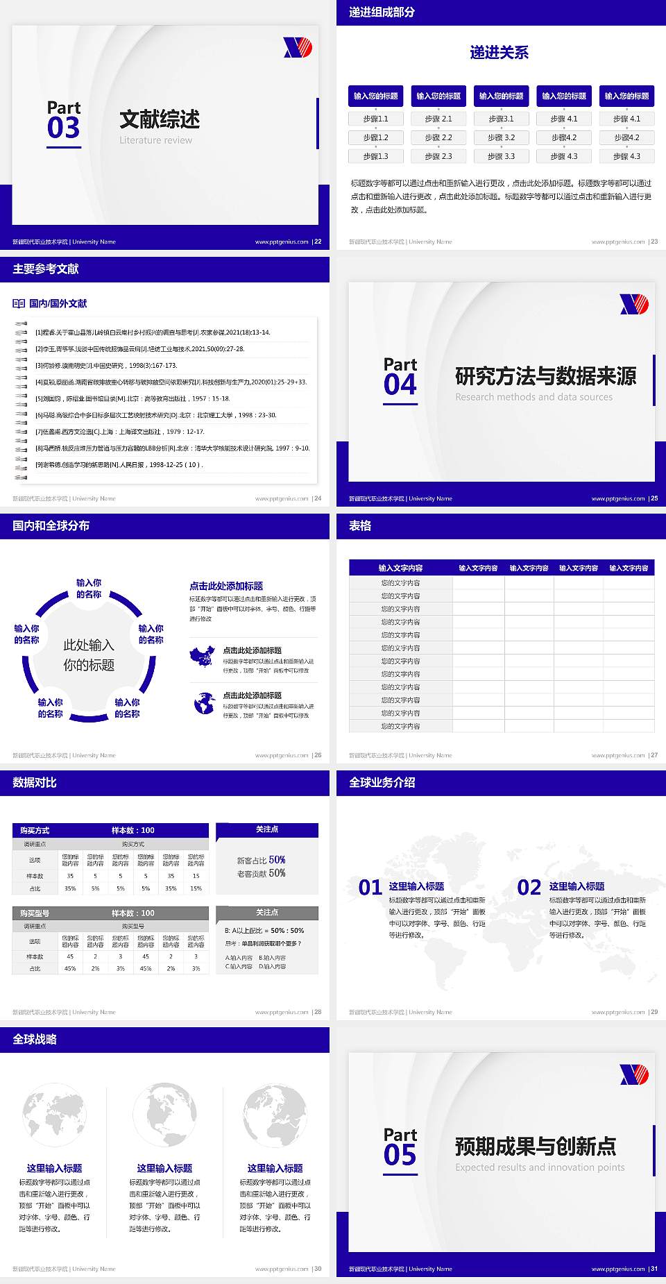 新疆现代职业技术学院硕士研究生/本科生毕业论文答辩/开题报告通用PPT模板下载4:3格式幻灯片预览图4