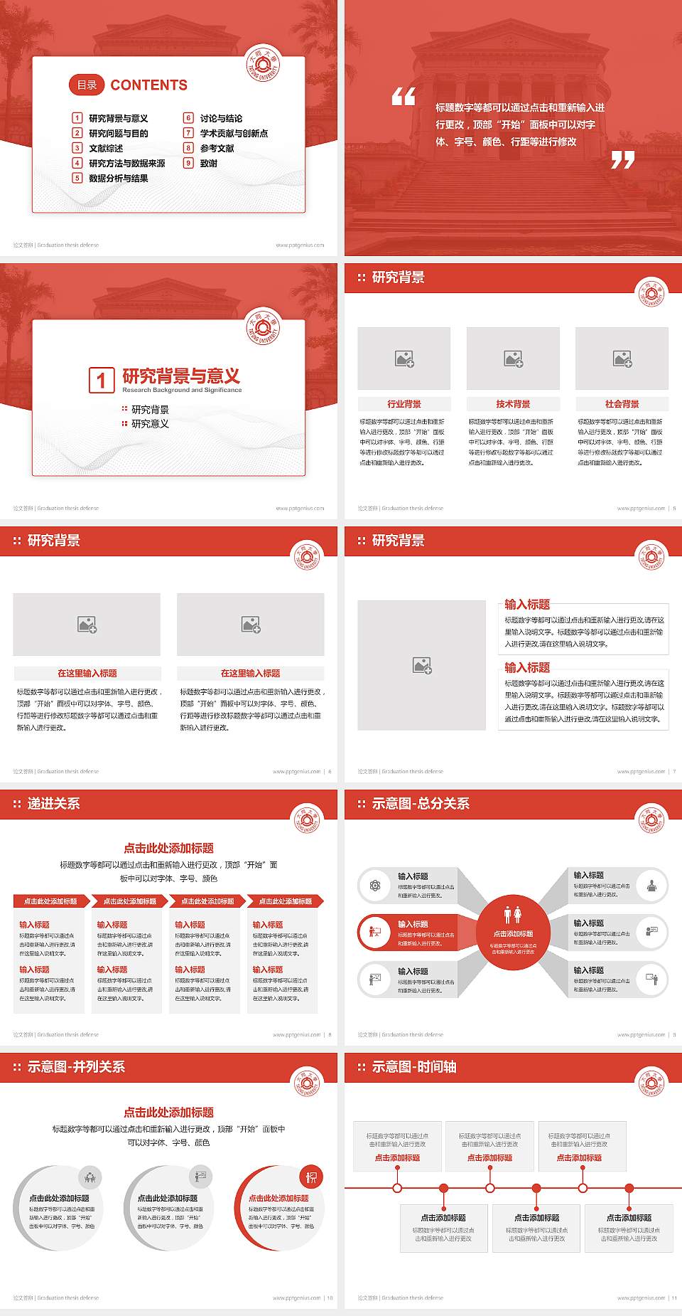 台湾大同大学论文答辩标准PPT模板4:3格式幻灯片预览图2