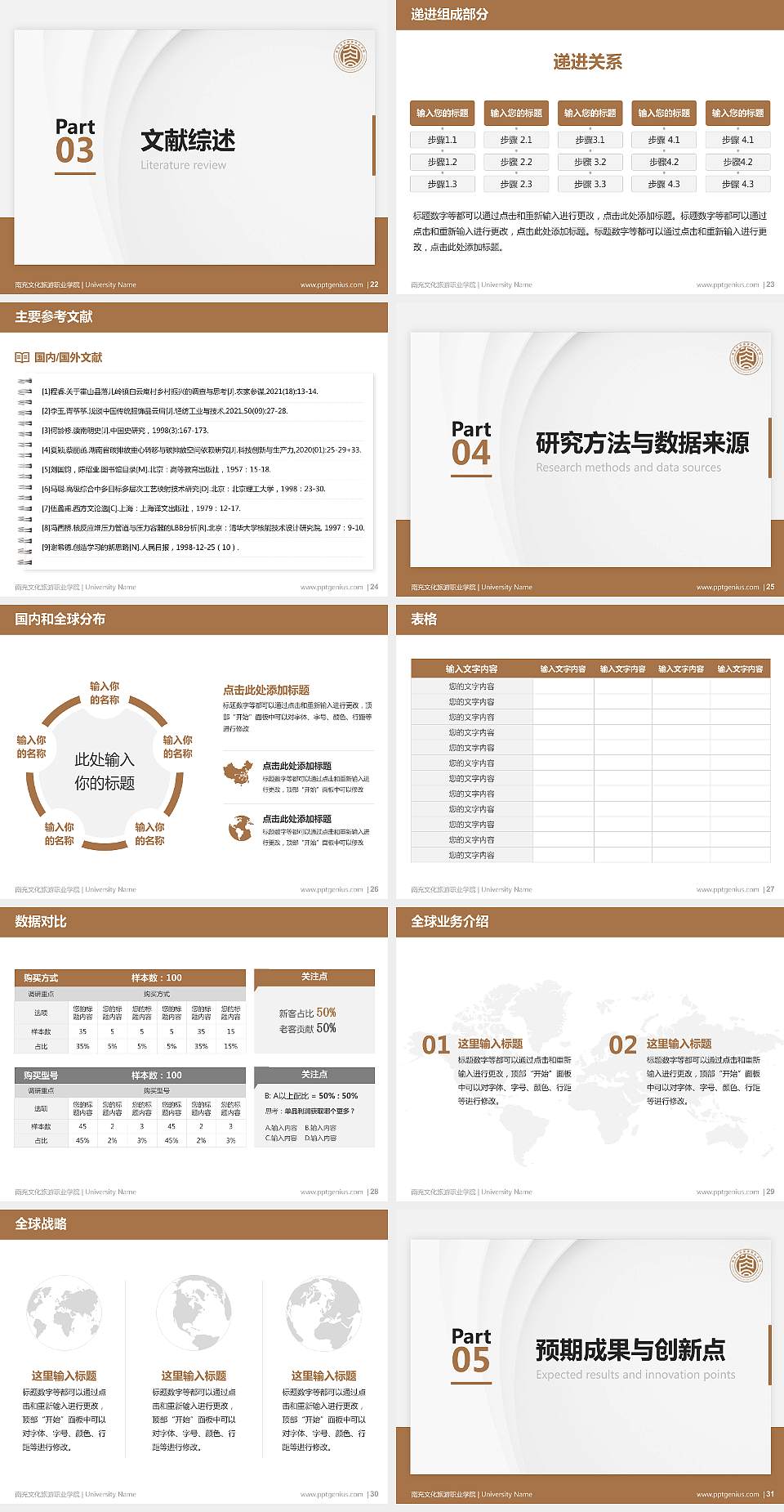 南充文化旅游职业学院硕士研究生/本科生毕业论文答辩/开题报告通用PPT模板下载4:3格式幻灯片预览图4
