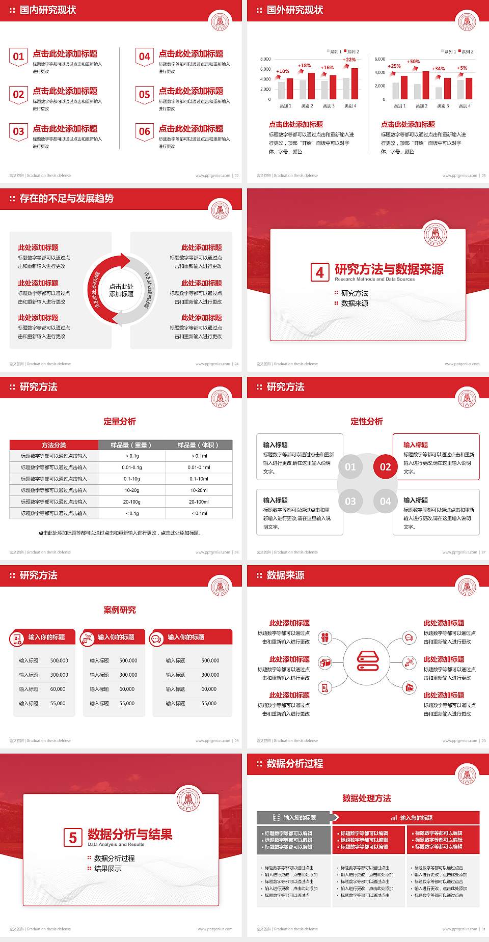 山西农业大学论文答辩标准PPT模板4:3格式幻灯片预览图4