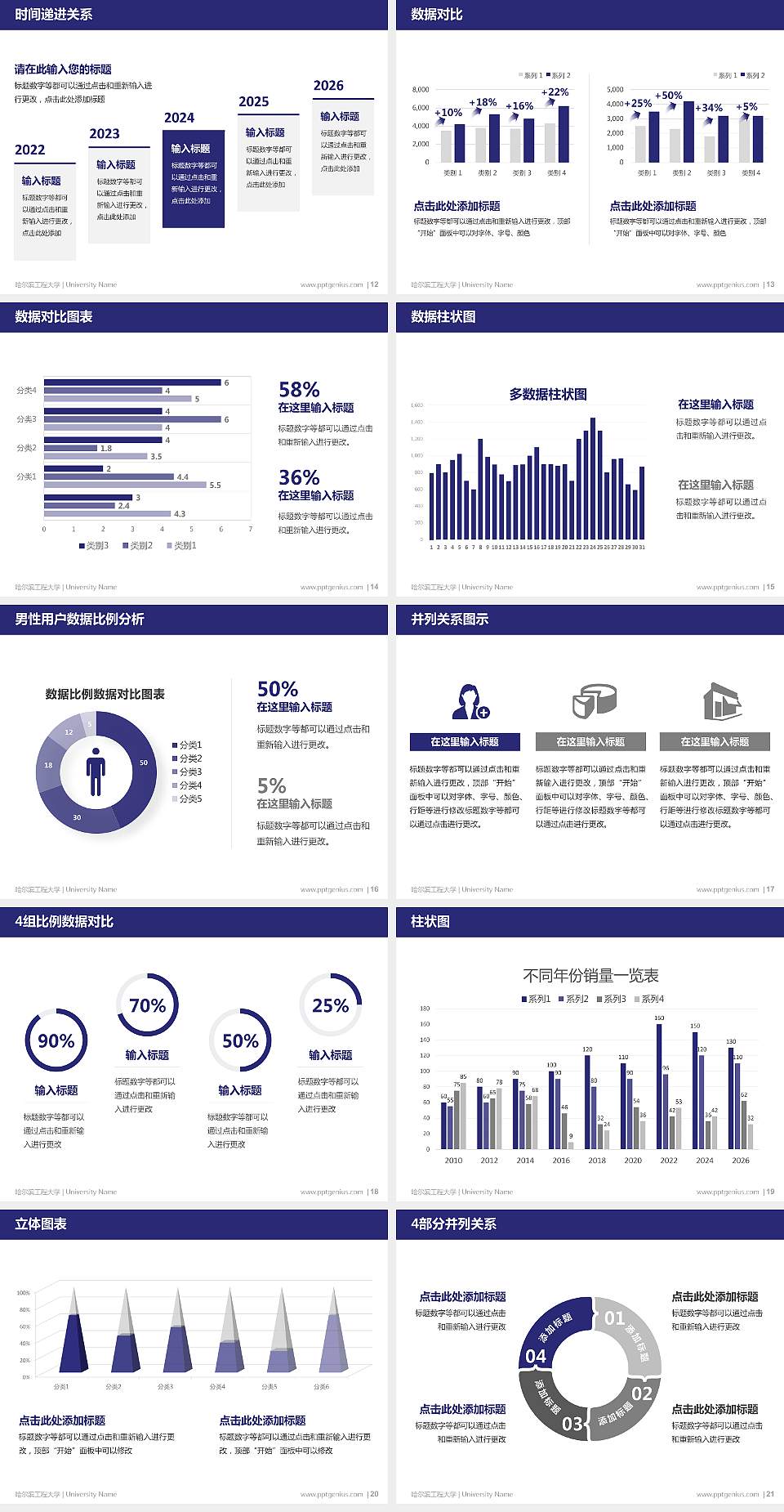 哈尔滨工程大学硕士研究生/本科生毕业论文答辩/开题报告通用PPT模板下载4:3格式幻灯片预览图3