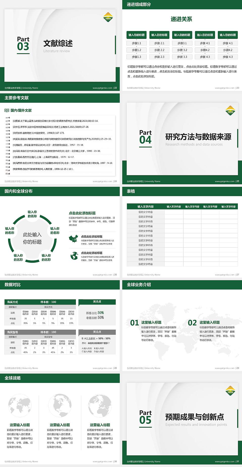 台州职业技术学院硕士研究生/本科生毕业论文答辩/开题报告通用PPT模板下载4:3格式幻灯片预览图4