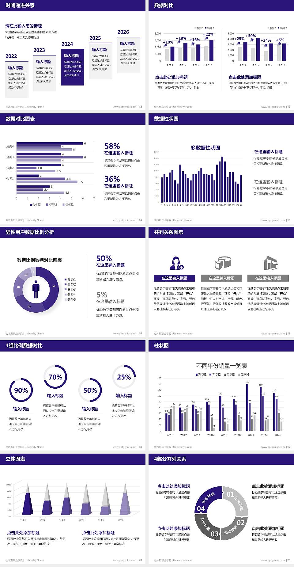 佳木斯职业学院硕士研究生/本科生毕业论文答辩/开题报告通用PPT模板下载4:3格式幻灯片预览图3