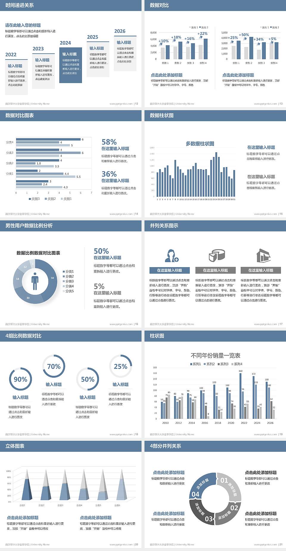 南京审计大学金审学院硕士研究生/本科生毕业论文答辩/开题报告通用PPT模板下载4:3格式幻灯片预览图3