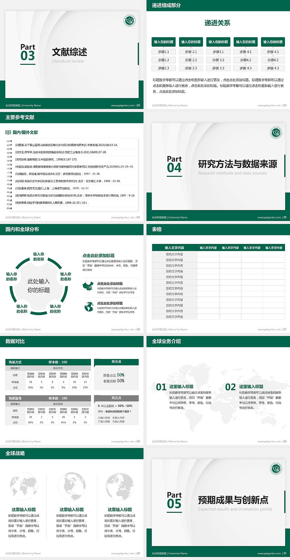 长沙师范学院硕士研究生/本科生毕业论文答辩/开题报告通用PPT模板下载4:3格式幻灯片预览图4