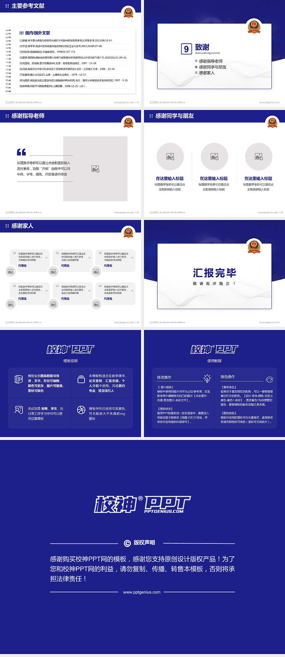 武警指挥学院论文答辩标准PPT模板4:3格式幻灯片预览图7