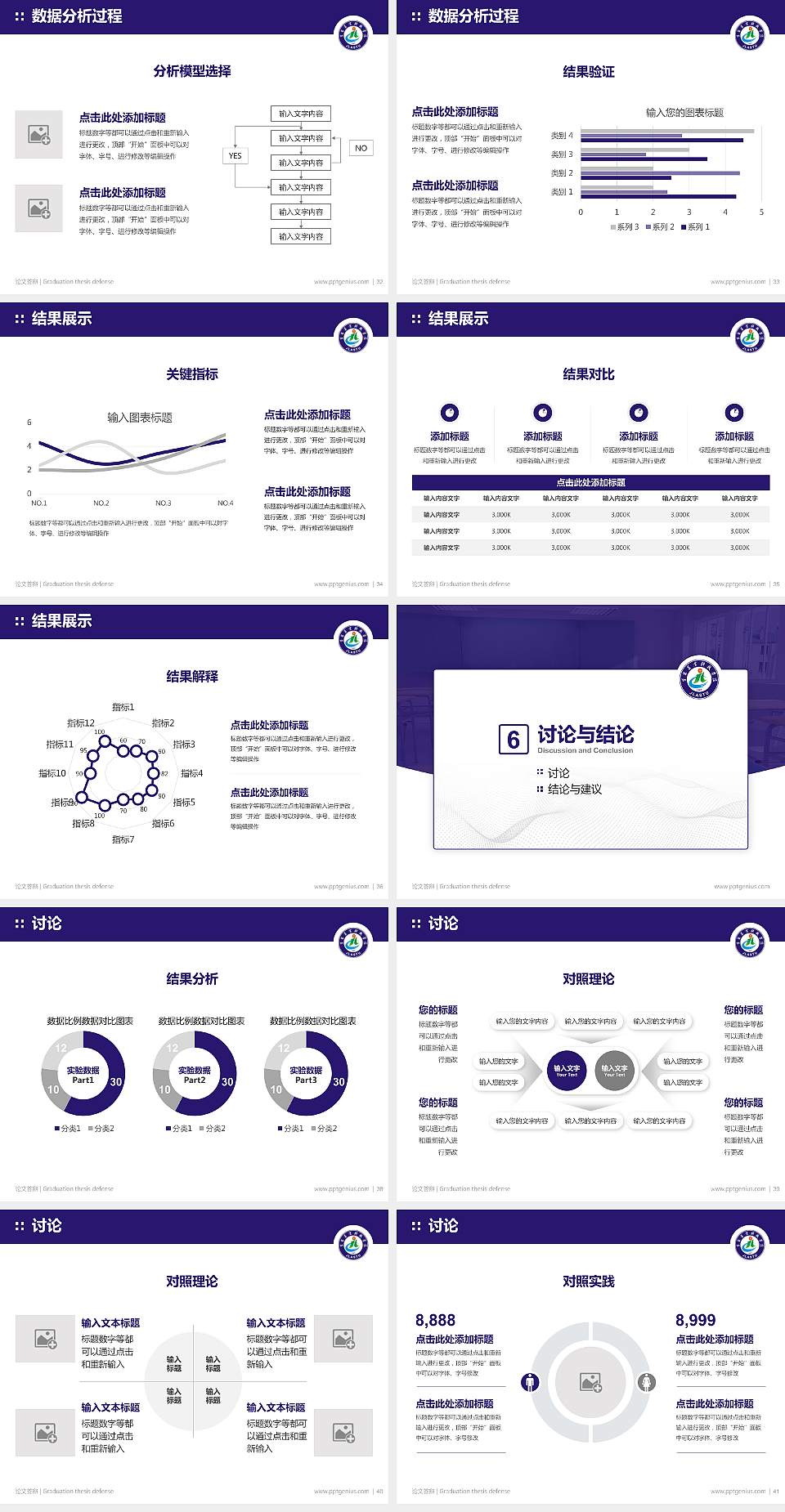 吉林农业科技学院论文答辩标准PPT模板4:3格式幻灯片预览图5