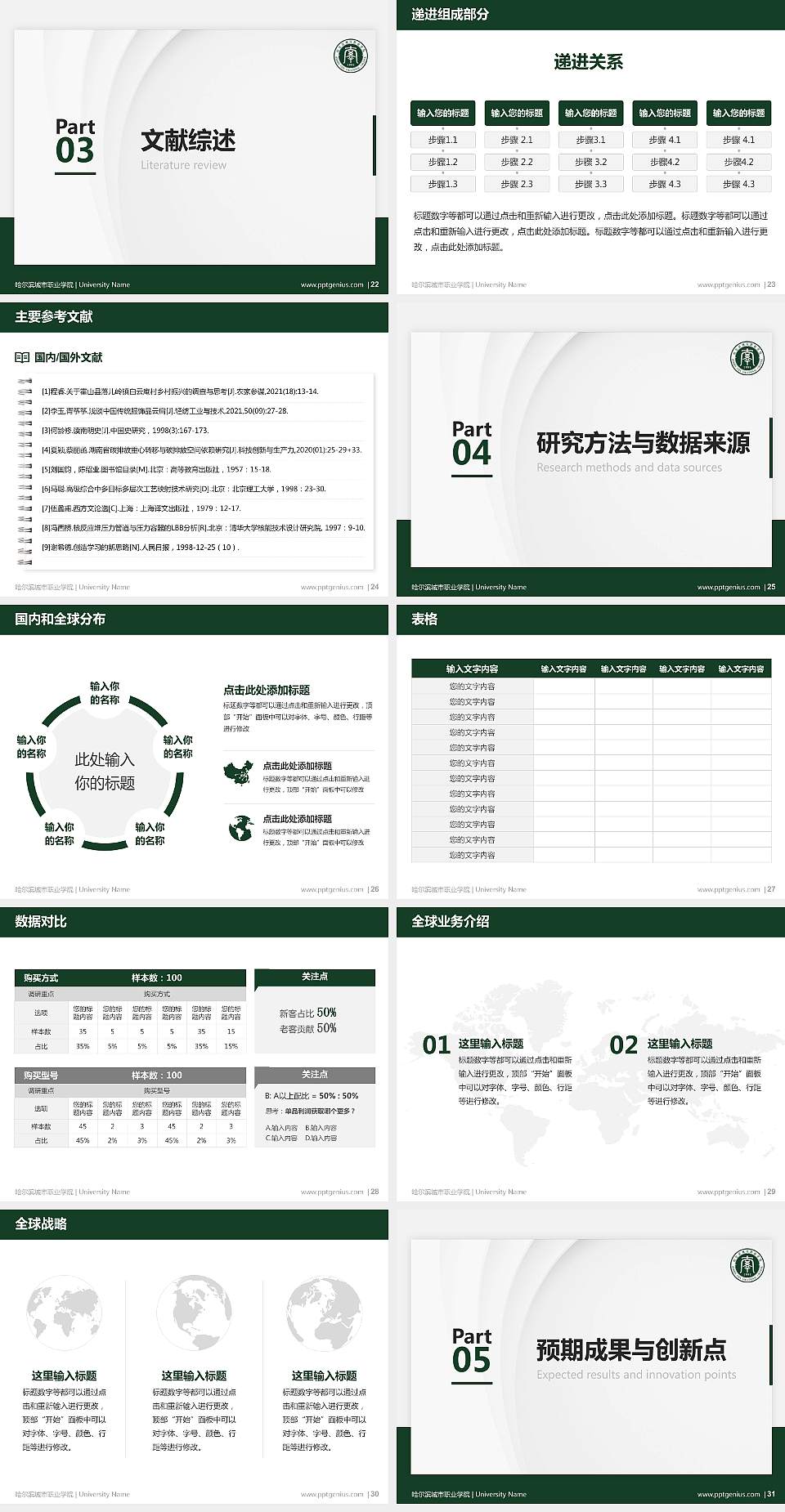 哈尔滨城市职业学院硕士研究生/本科生毕业论文答辩/开题报告通用PPT模板下载4:3格式幻灯片预览图4