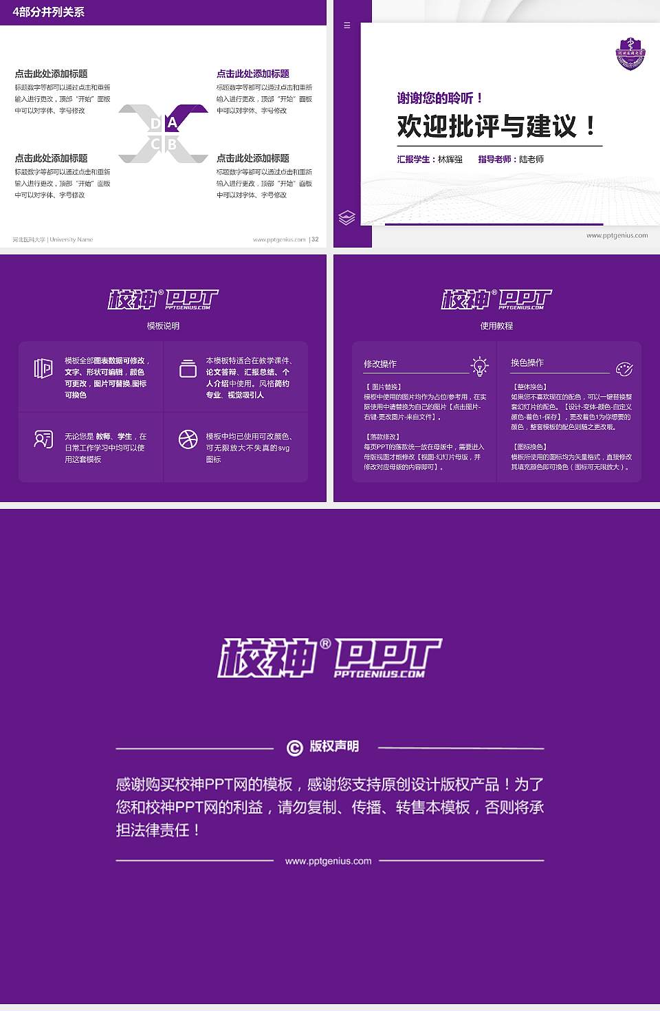 河北医科大学硕士研究生/本科生毕业论文答辩/开题报告通用PPT模板下载4:3格式幻灯片预览图5