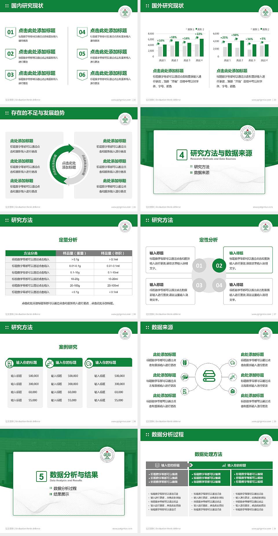 顺德职业技术学院论文答辩标准PPT模板4:3格式幻灯片预览图4