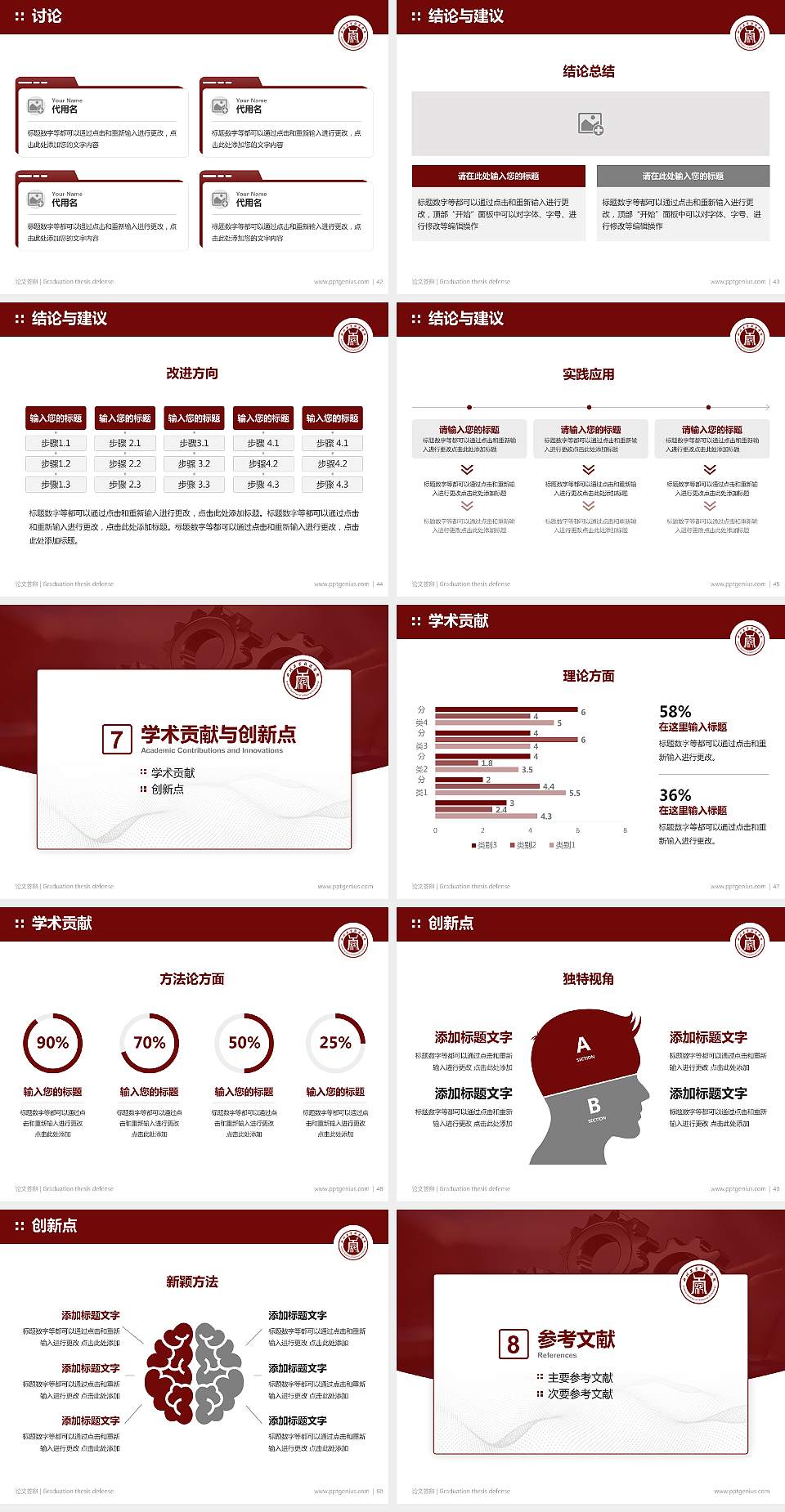 四川工业管理职业学院论文答辩标准PPT模板4:3格式幻灯片预览图6