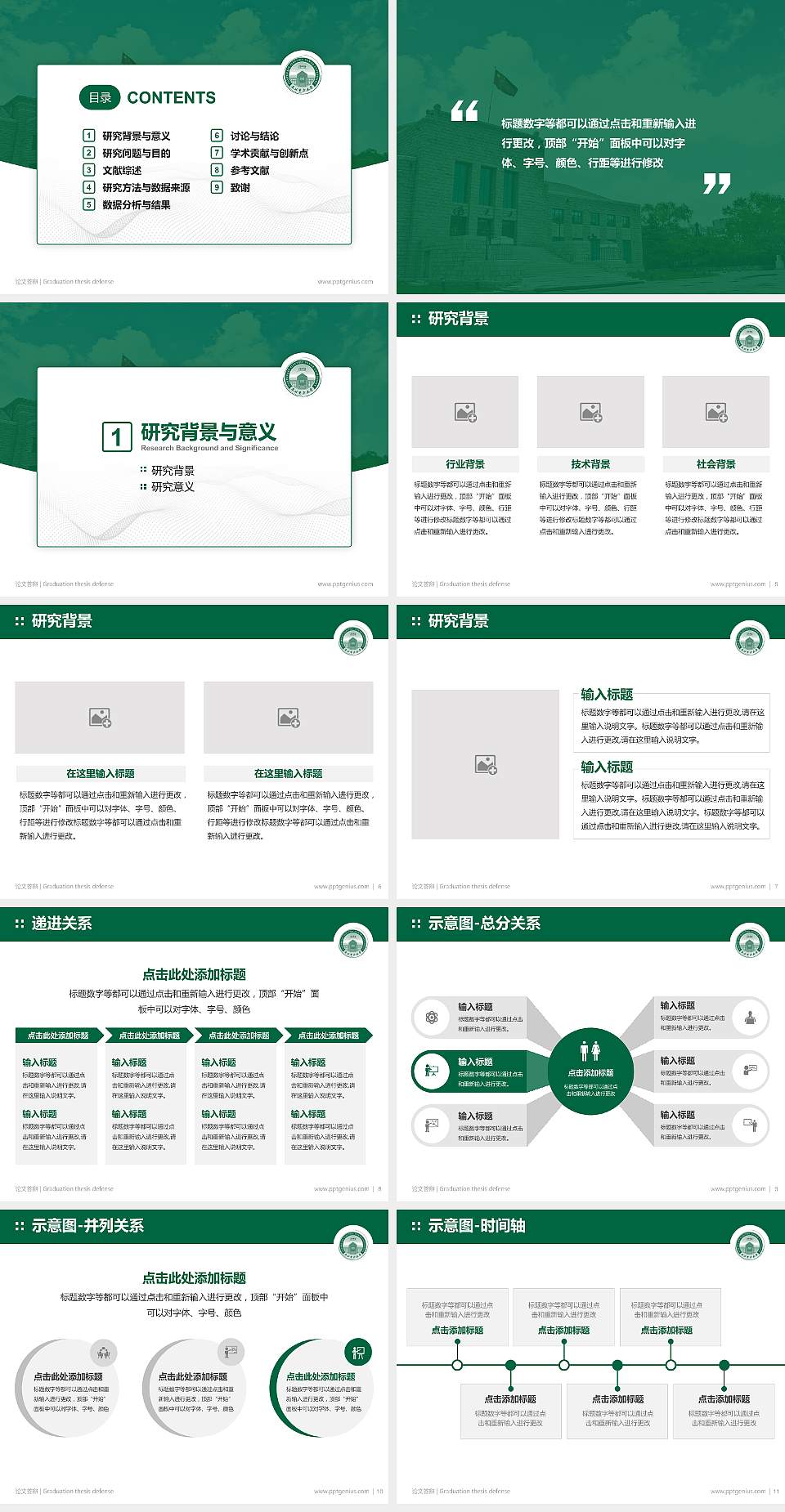东北电力大学论文答辩标准PPT模板4:3格式幻灯片预览图2