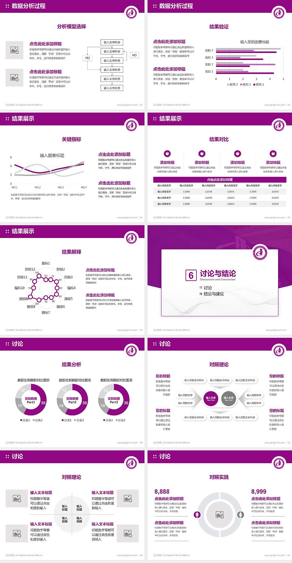 北京网络职业学院论文答辩标准PPT模板4:3格式幻灯片预览图5