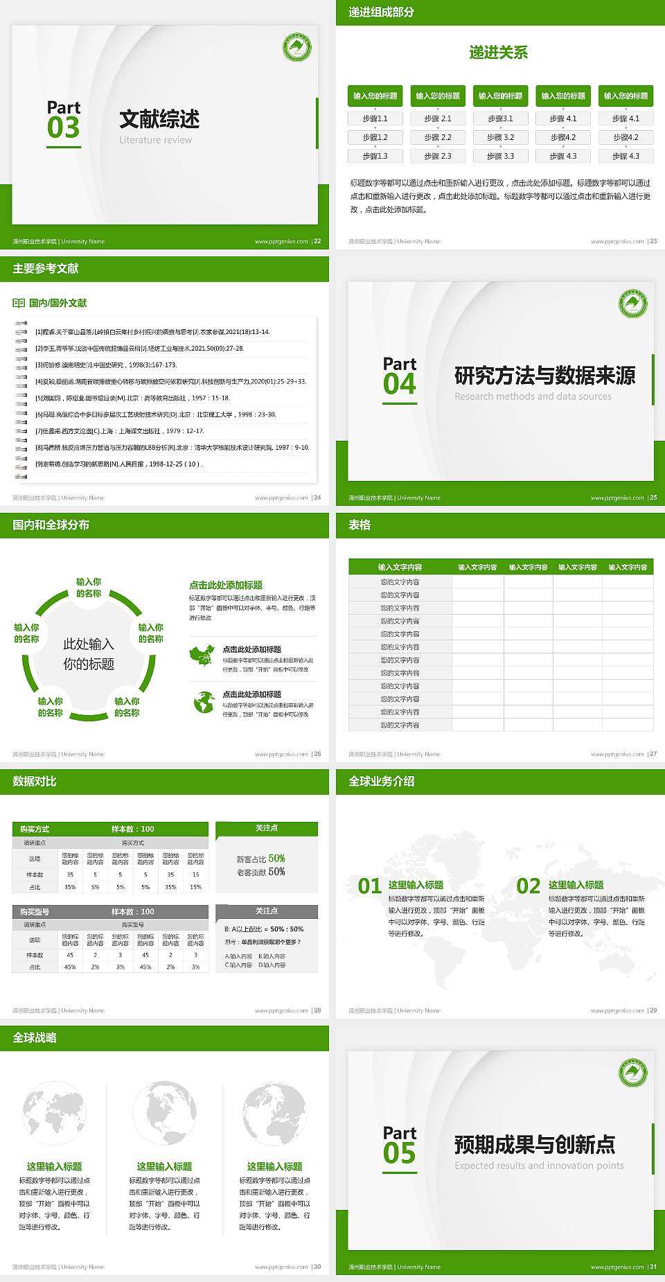 漳州职业技术学院硕士研究生/本科生毕业论文答辩/开题报告通用PPT模板下载4:3格式幻灯片预览图4