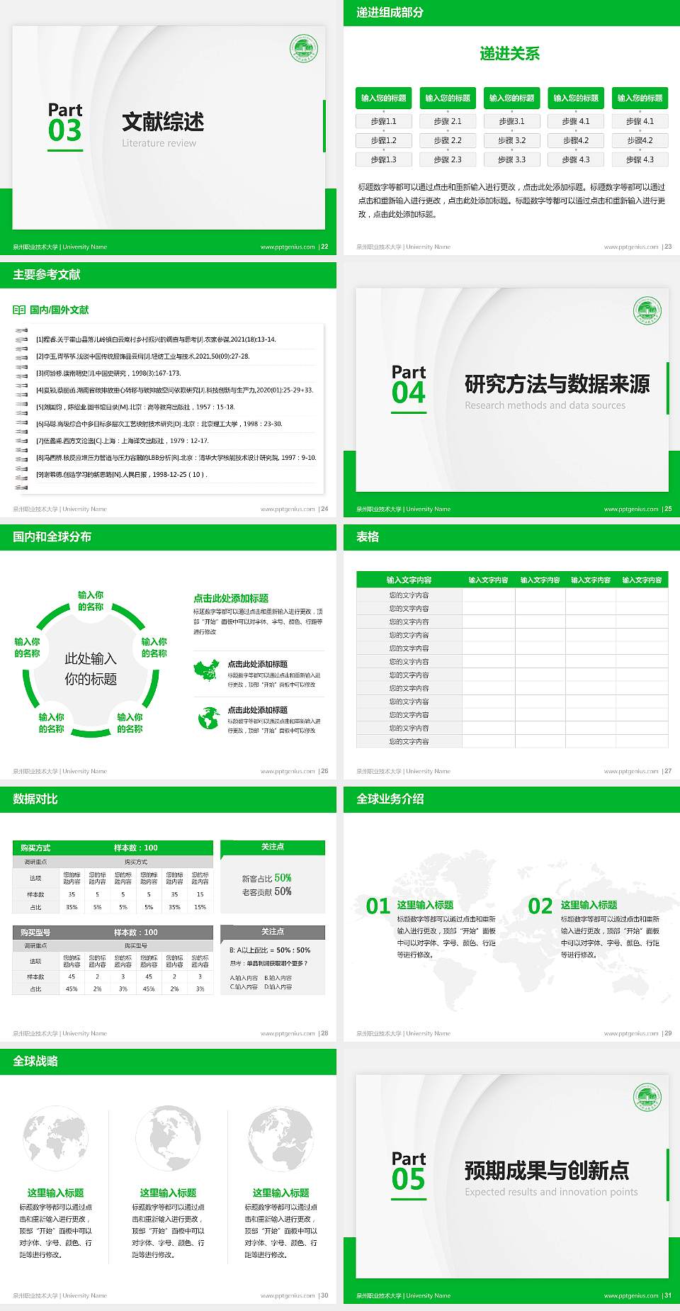 泉州职业技术大学硕士研究生/本科生毕业论文答辩/开题报告通用PPT模板下载4:3格式幻灯片预览图4