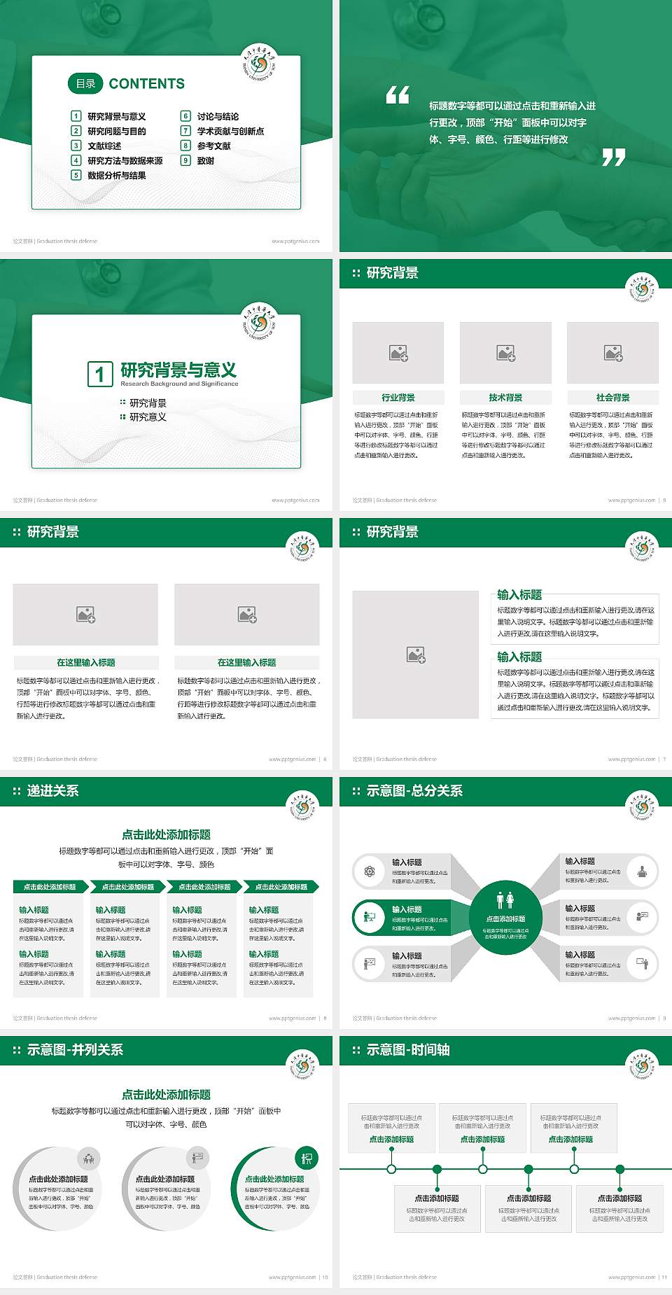 天津中医药大学论文答辩标准PPT模板4:3格式幻灯片预览图2