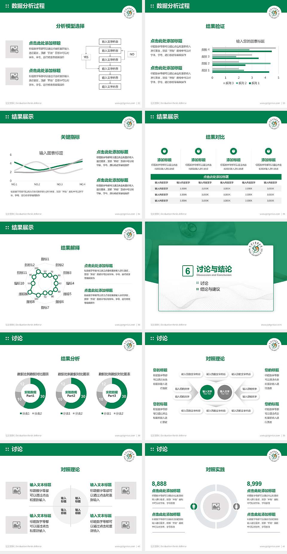 天津中医药大学论文答辩标准PPT模板4:3格式幻灯片预览图5