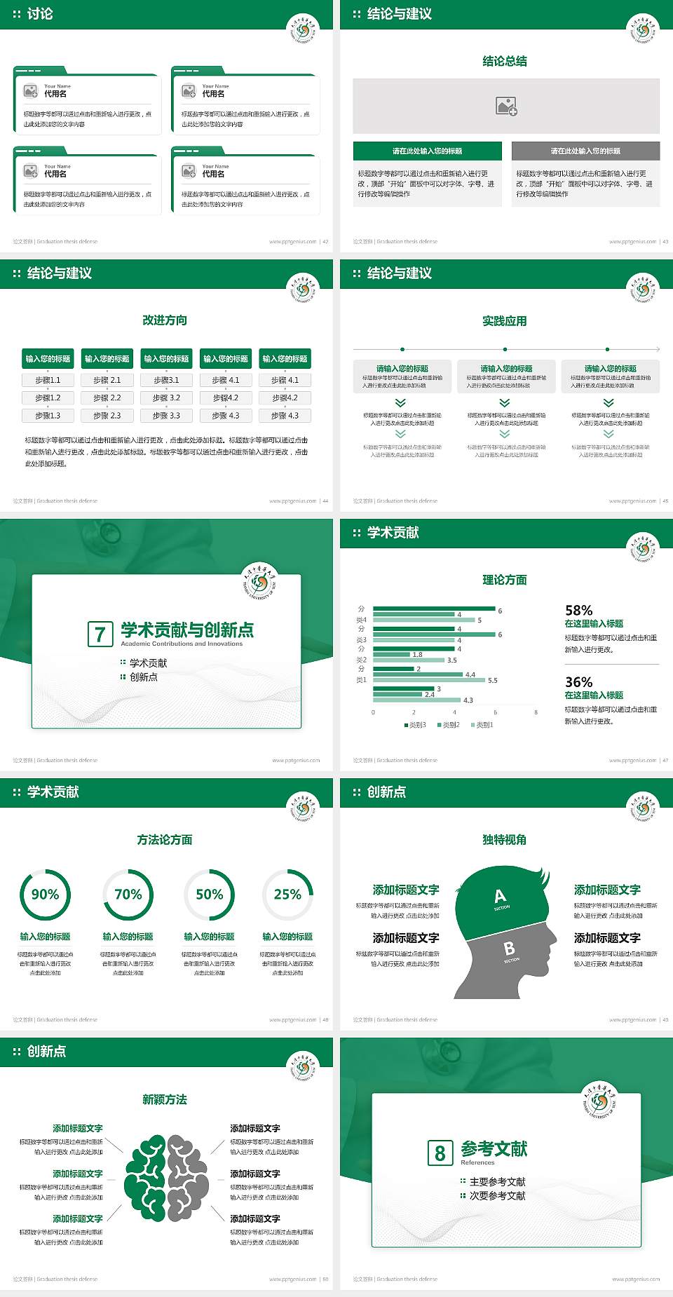 天津中医药大学论文答辩标准PPT模板4:3格式幻灯片预览图6