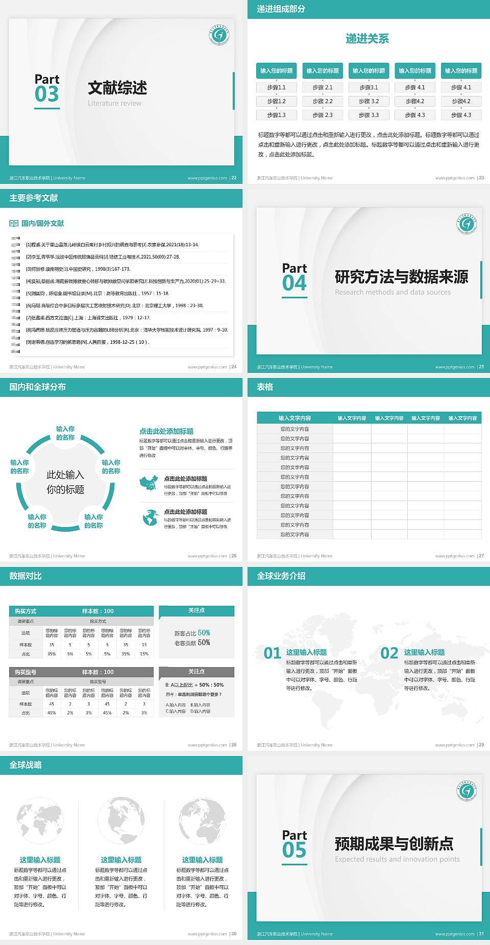 浙江汽车职业技术学院硕士研究生/本科生毕业论文答辩/开题报告通用PPT模板下载4:3格式幻灯片预览图4