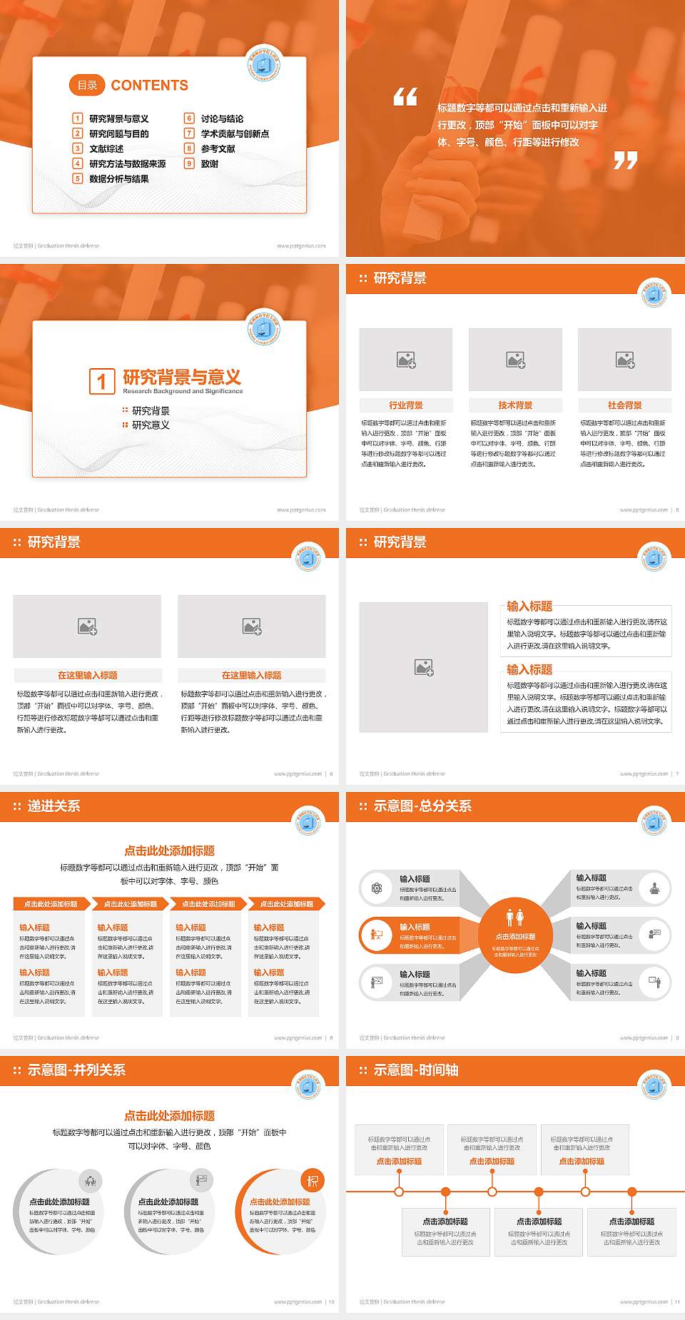 朔州师范高等专科学校论文答辩标准PPT模板4:3格式幻灯片预览图2